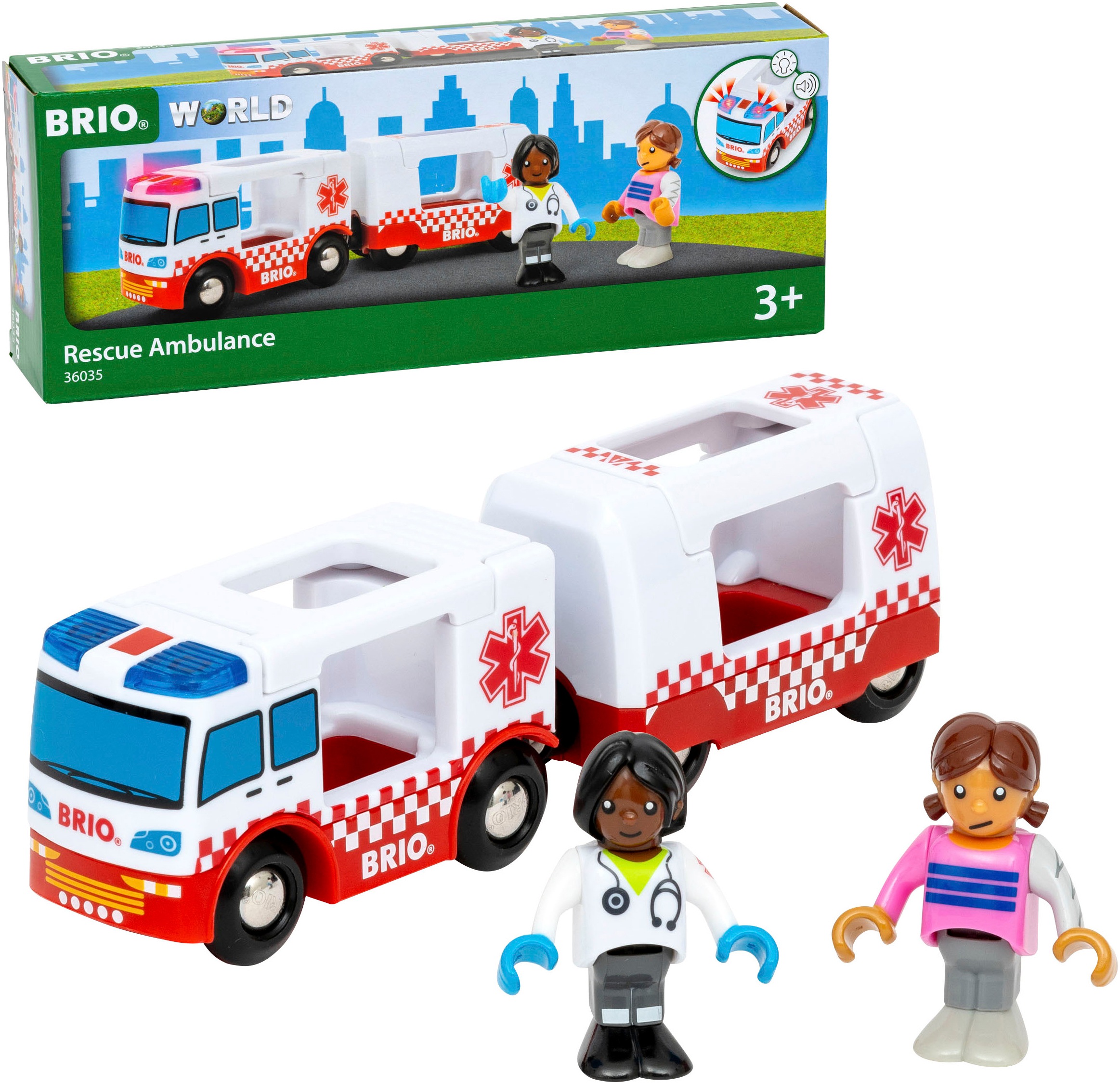 BRIO® Spielzeug-Auto »BRIO Rettungswagen«, mit Licht- & Soundeffekt