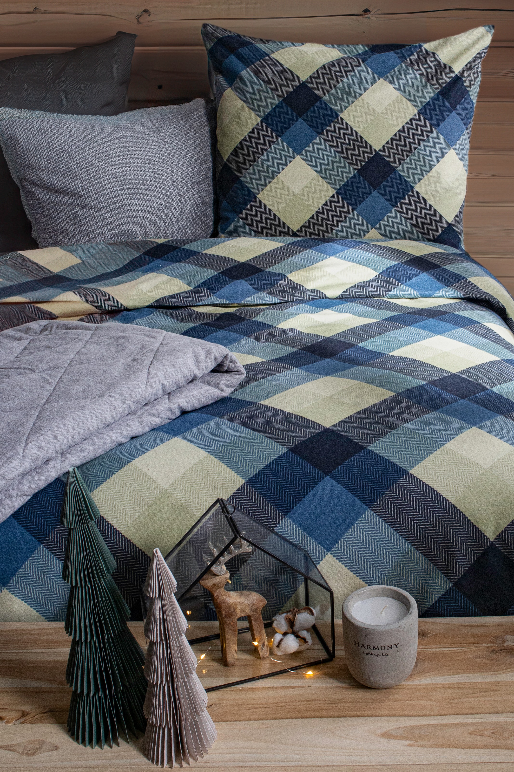 fleuresse Bettwäsche »Aspen« 2 Stk. tlg. Feinbiber mit Karo