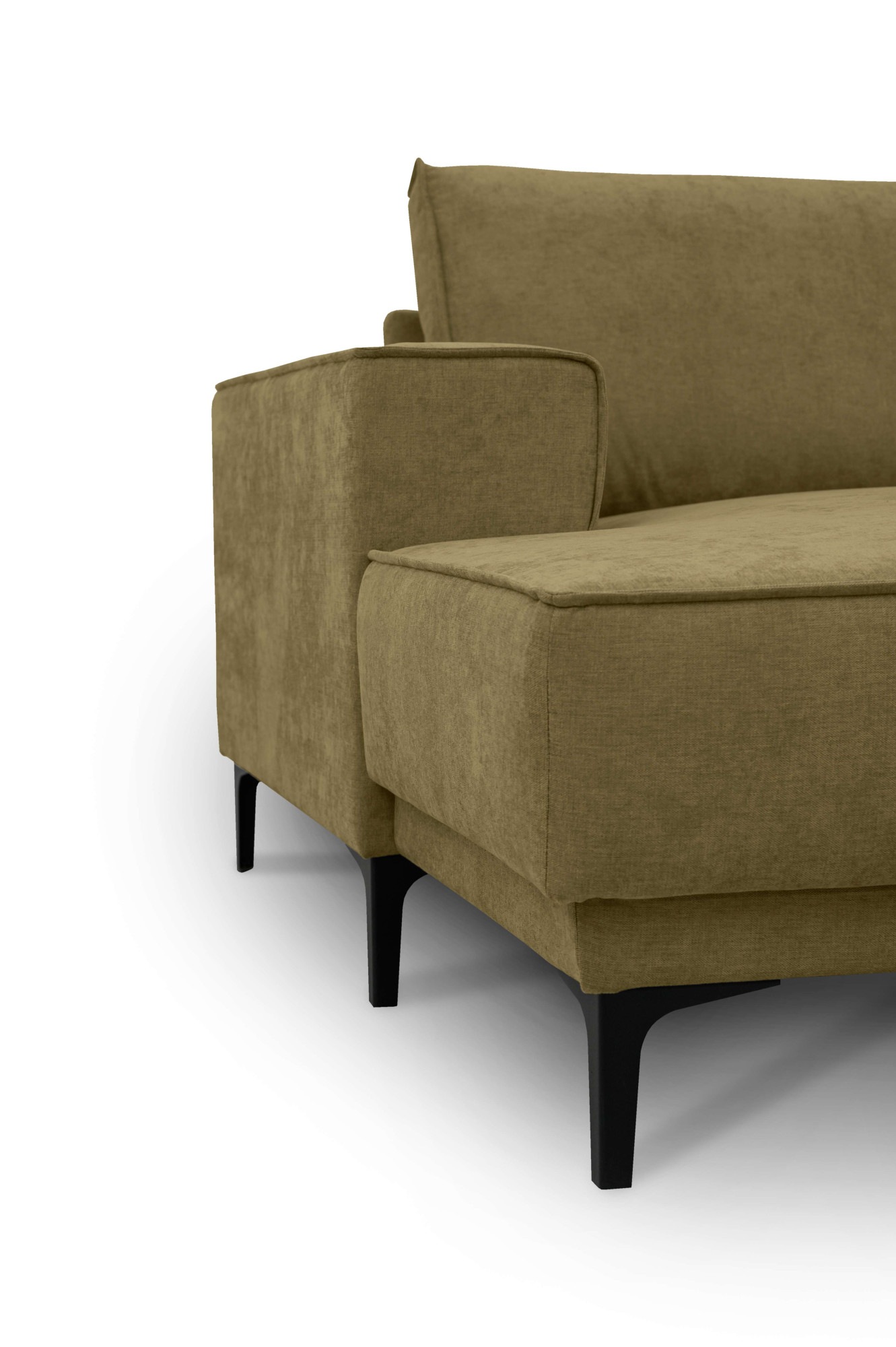 Places of Style Wohnlandschaft »XXL Sofa Oland, Struktur, Flachgewebe, Luxus-Microfaser, Boucle«, U-Form, 345 cm, Wellenunterfederung, Skandi-Design, Metallfüße