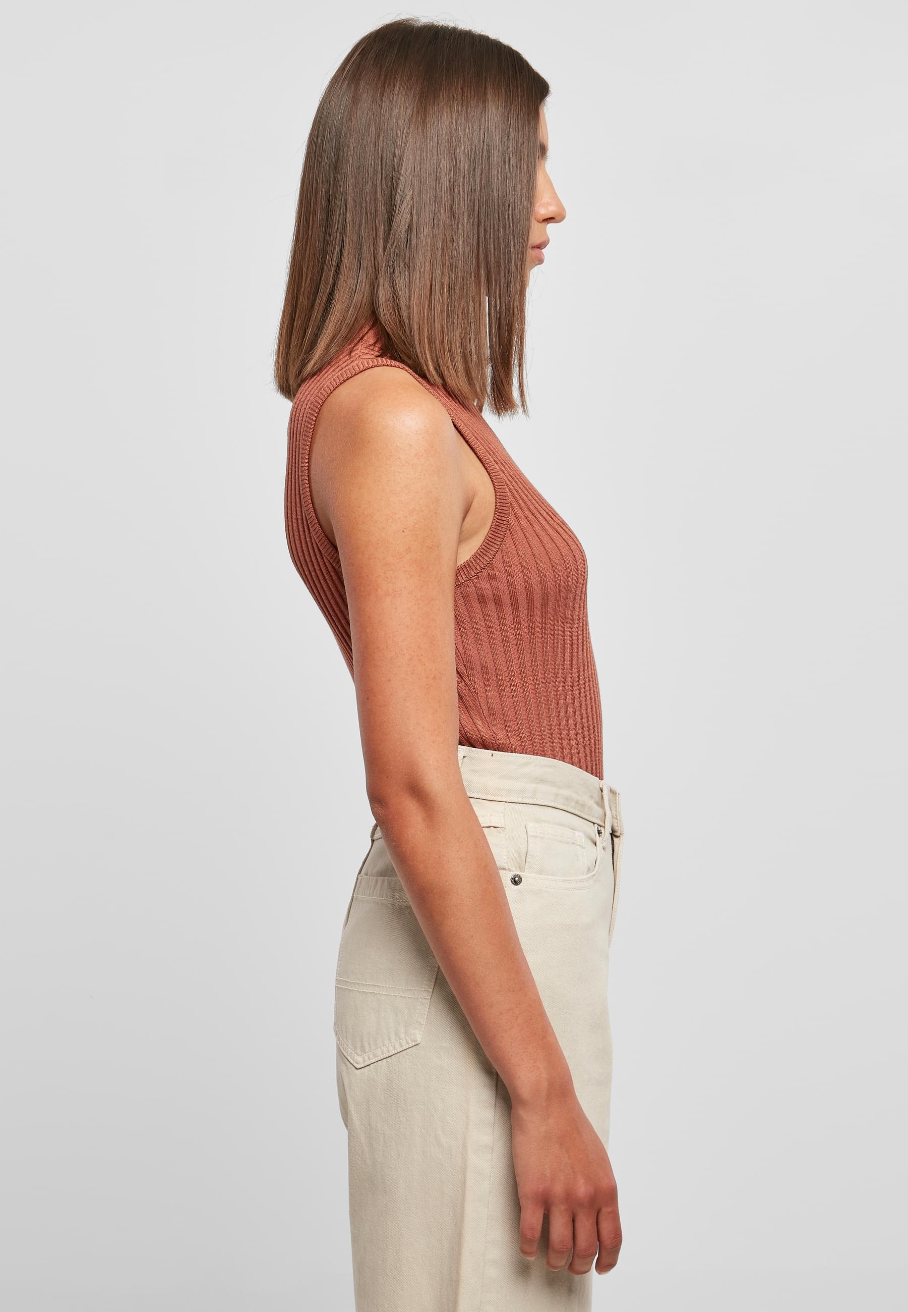 URBAN CLASSICS Muskelshirt »Urban Classics Damen Ladies Rib Knit Sleevless Body«, (1 tlg.)