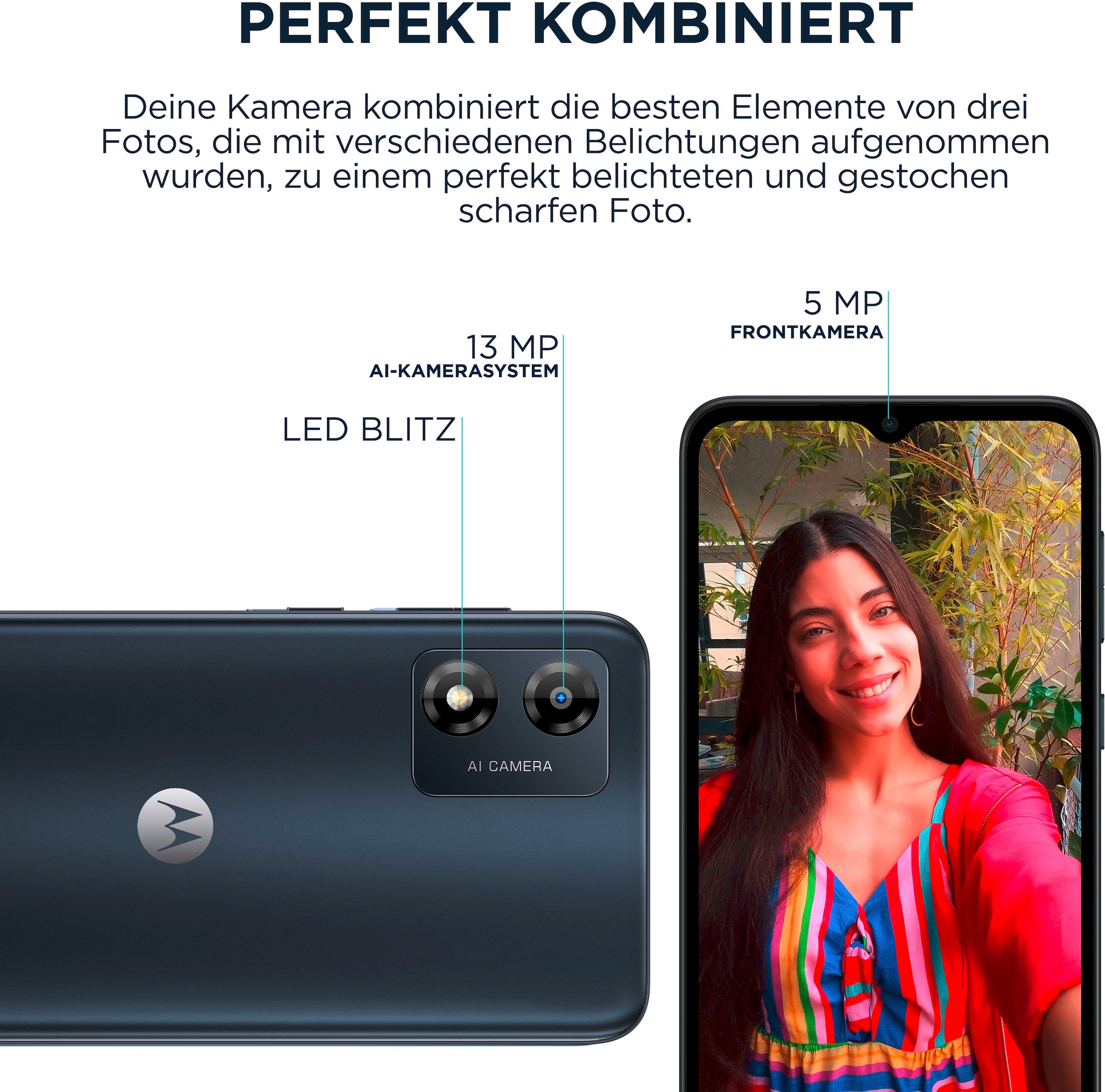 Smartphone Kamera | Zoll, Speicherplatz, cm/6,52 64 schwarz, GB »E13«, Motorola BAUR 13 16,56 MP