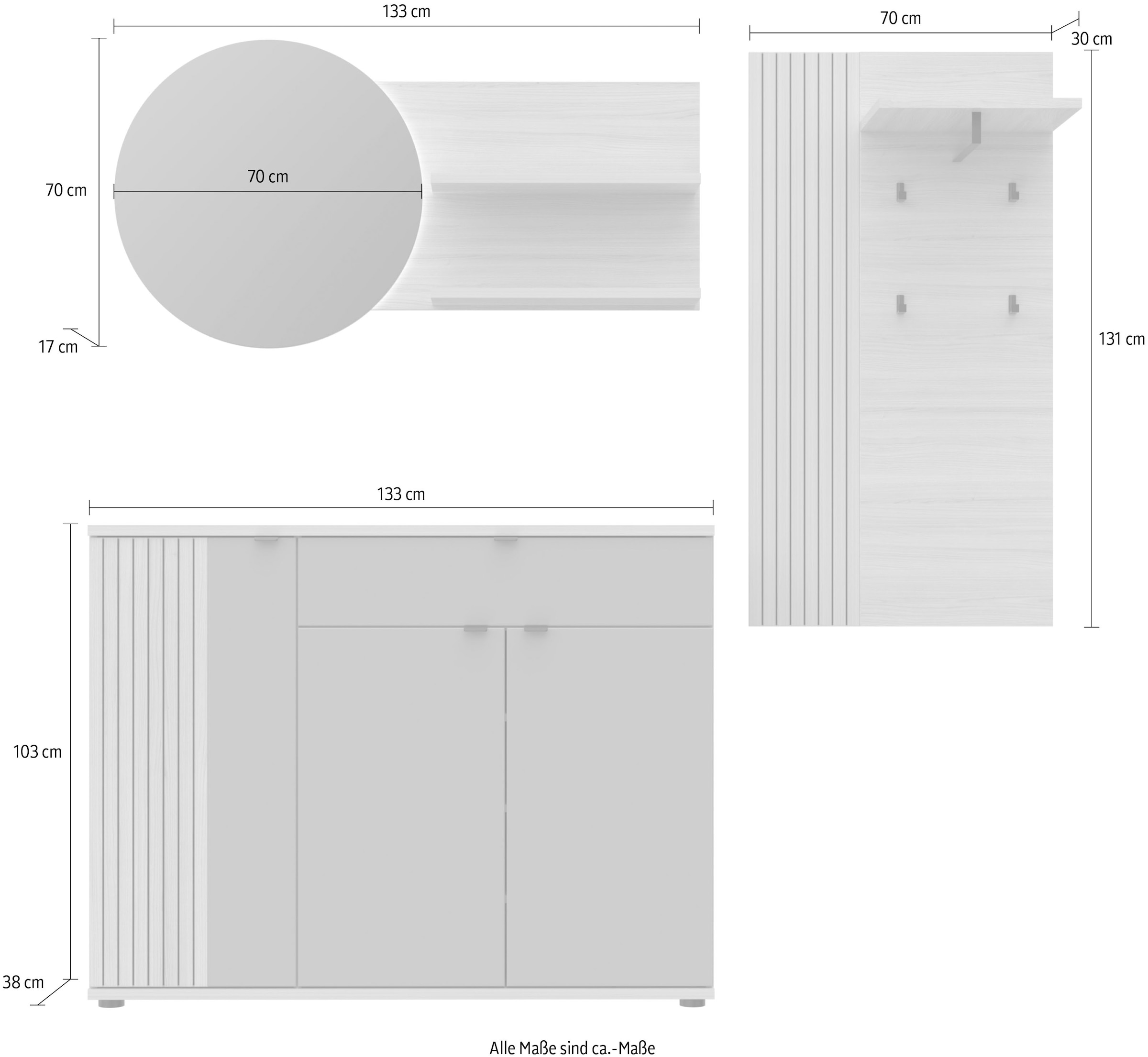 Innostyle Garderoben-Set »Pisa Garderoben-Set« 3 Stk. tlg.