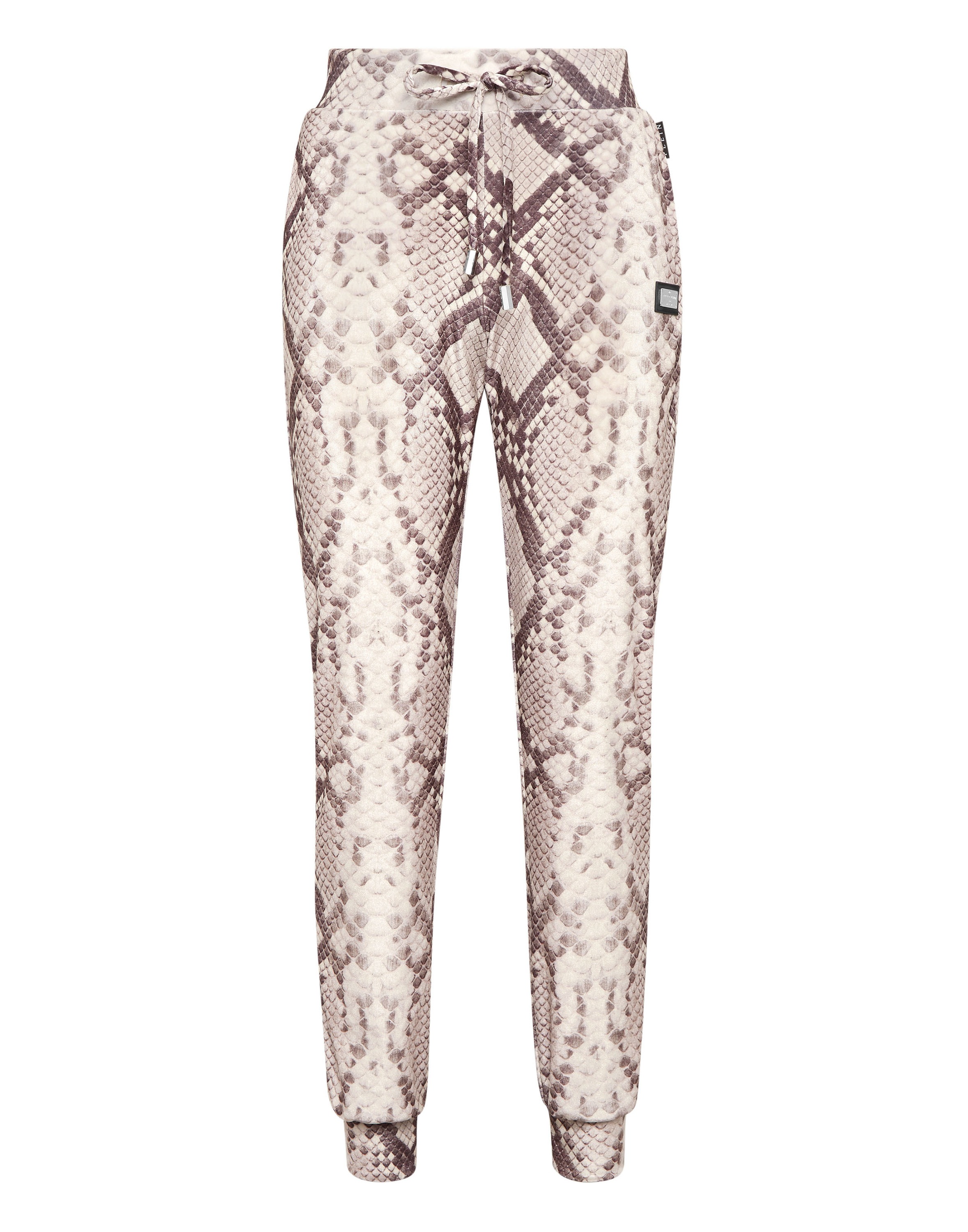 Jogginghose PHILIPP PLEIN "Python", Mädchen, Gr. XS, US-Größen, 06, beige, Obermaterial: 100% Glas, 95% Polyester, 5% Elasthan, Hosen Jogginghose