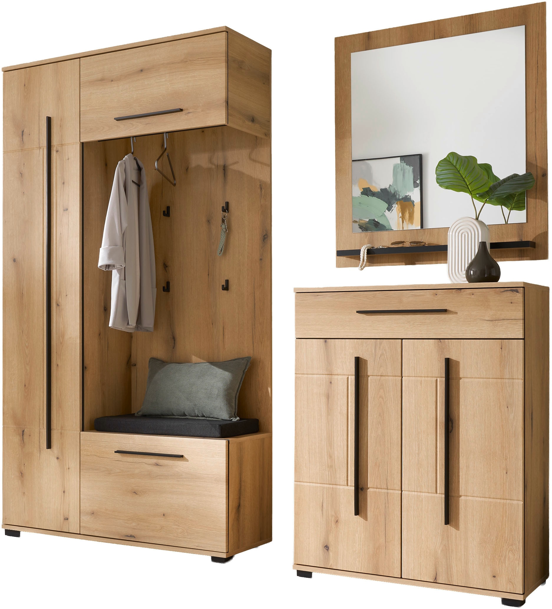Home affaire Garderoben-Set "Cantara, moderne Garderobe, Komplettset mit viel Stauraum" Komplett-Set, 3 Stk. tlg.