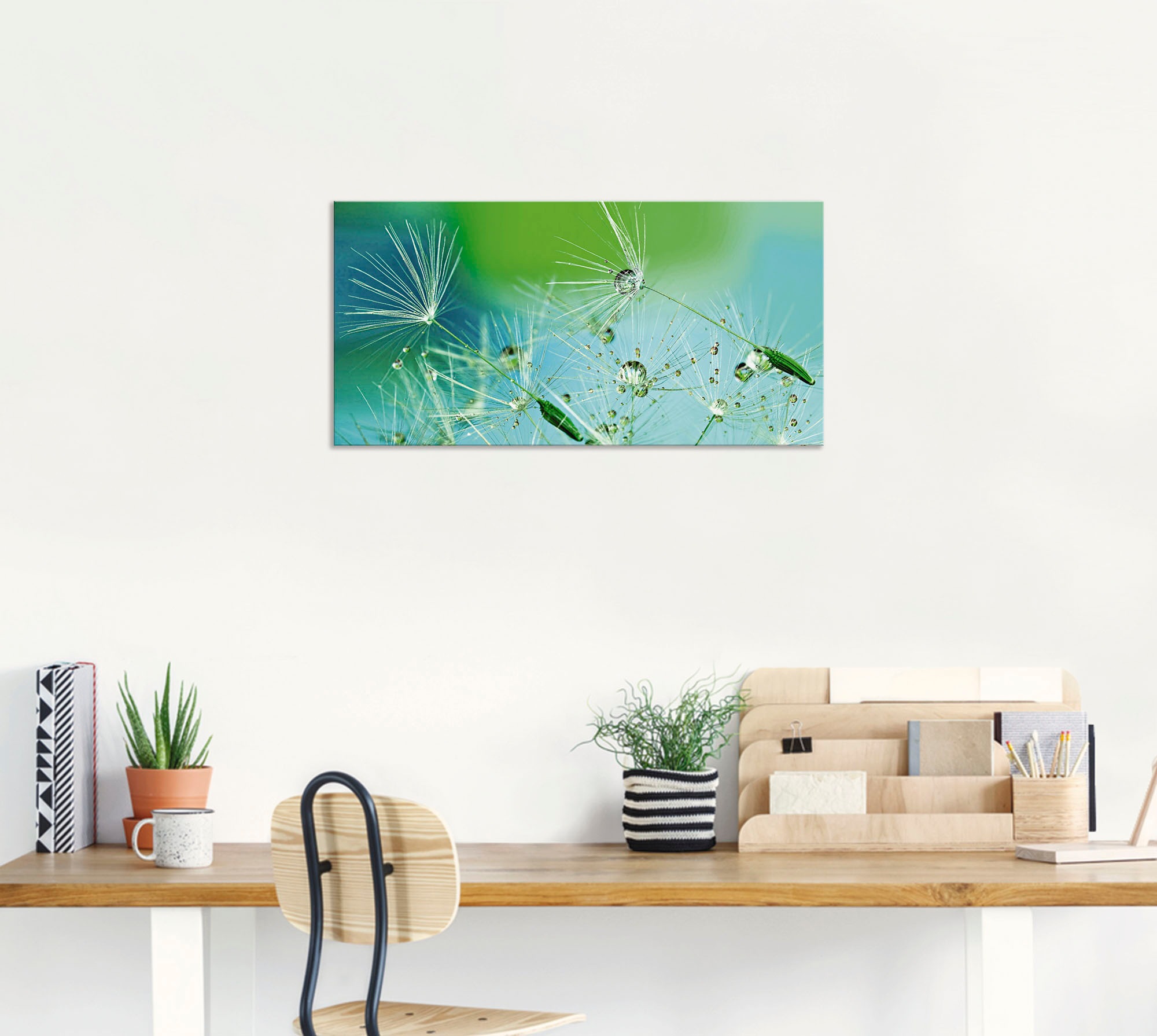 Artland Wandbild »Glitzernde Pustblumen mit Wassertropfen«, Blumen, (1 St.), als Alubild, Outdoorbild, Leinwandbild in verschied. Größen