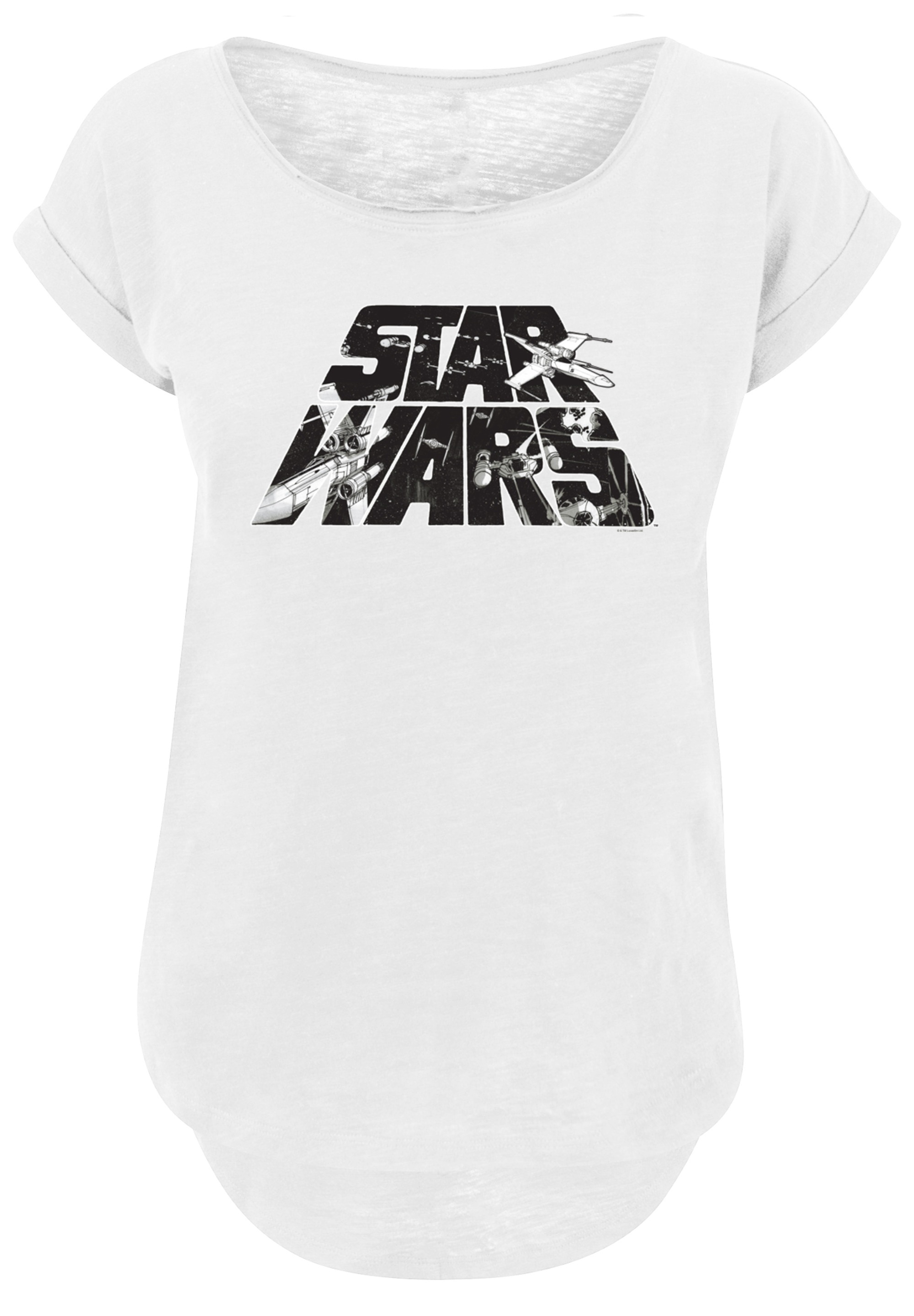 F4NT4STIC T-Shirt "Long Cut T-Shirt Star Wars Logo Space Sketch" Damen,Prem günstig online kaufen