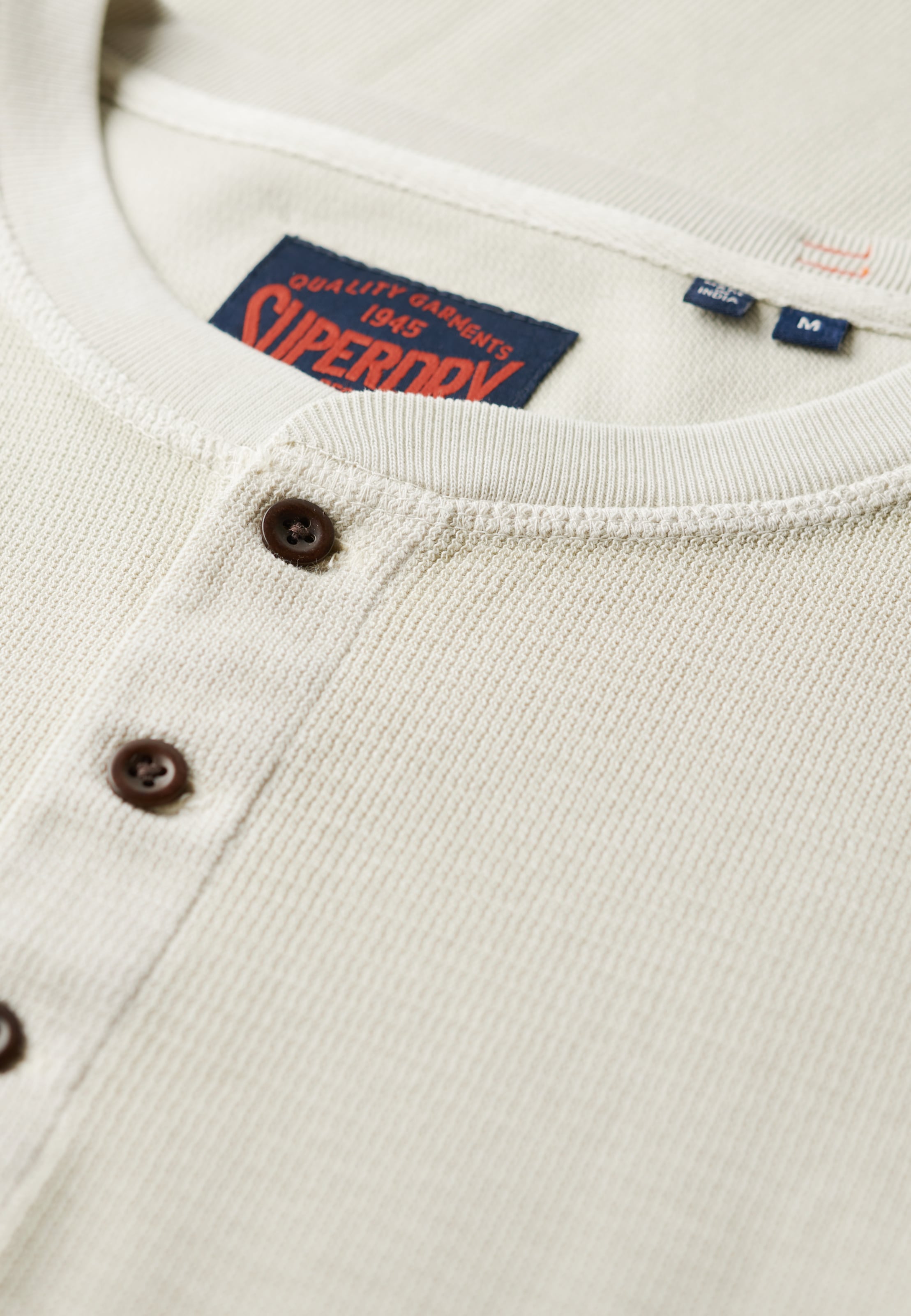 Superdry Langarmshirt »WAFFLE LONG SLEEVE HENLEY TOP«