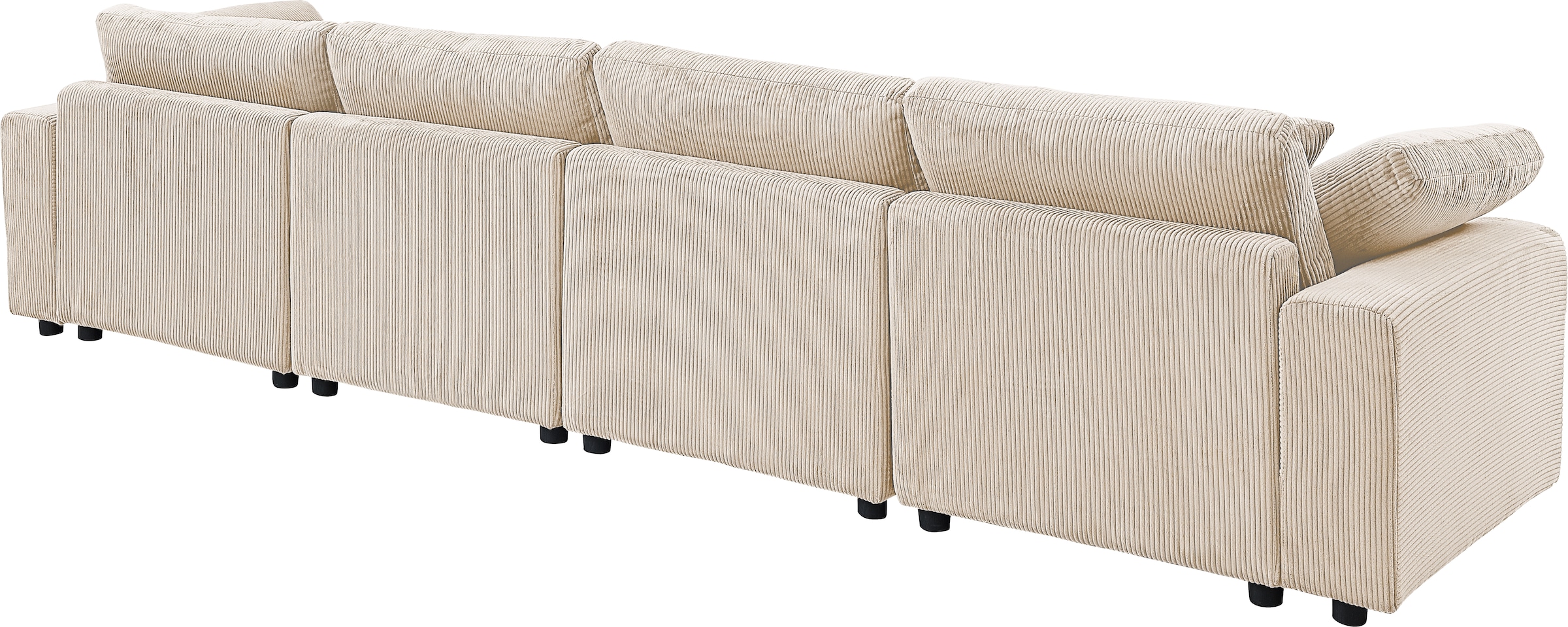RAUM.ID 4-Sitzer »Bennid, XXL-Modulsofa mit vielen individuellen Stellmöglichkeiten«, (Set, 4 St.), inklusive 2 großen & 2 kleinen Zierkissen im flauschigen Cord
