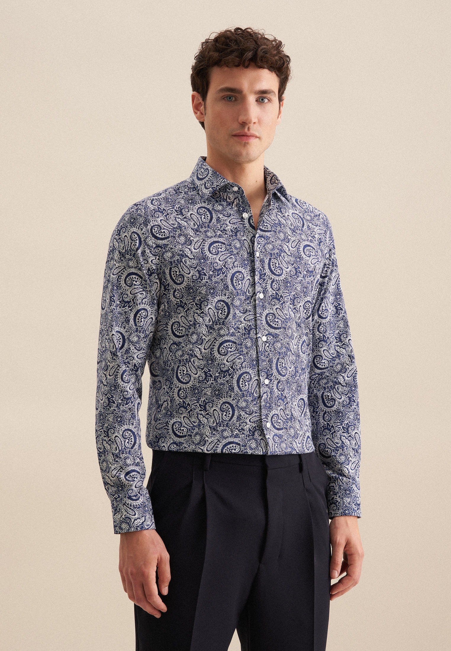 seidensticker Businesshemd "Slim" Slim 1/1 Kentkragen Druck günstig online kaufen