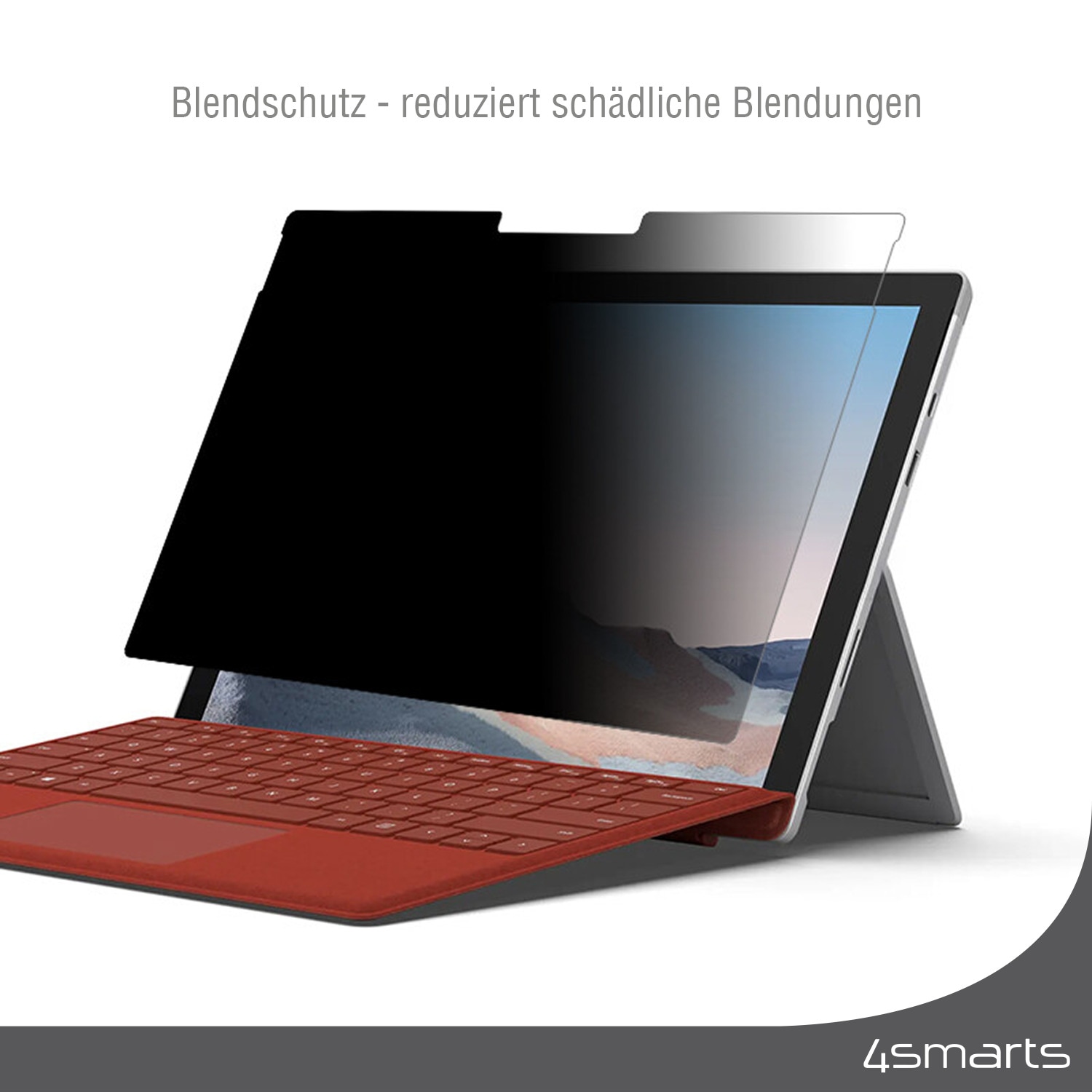 4smarts Displayschutzglas »Magnetischer Privacy Filter«, für Microsoft Surface Laptop 5 15 Zoll, Blickschutz, einfache Installation, kratzfest, stoßfest