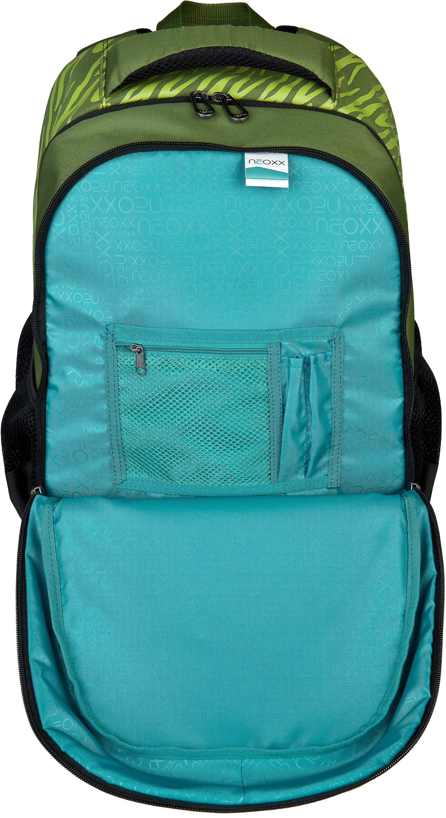 neoxx Schulrucksack »Fly, Ready for Green«, Reflektionsnaht, aus recycelten PET-Flaschen