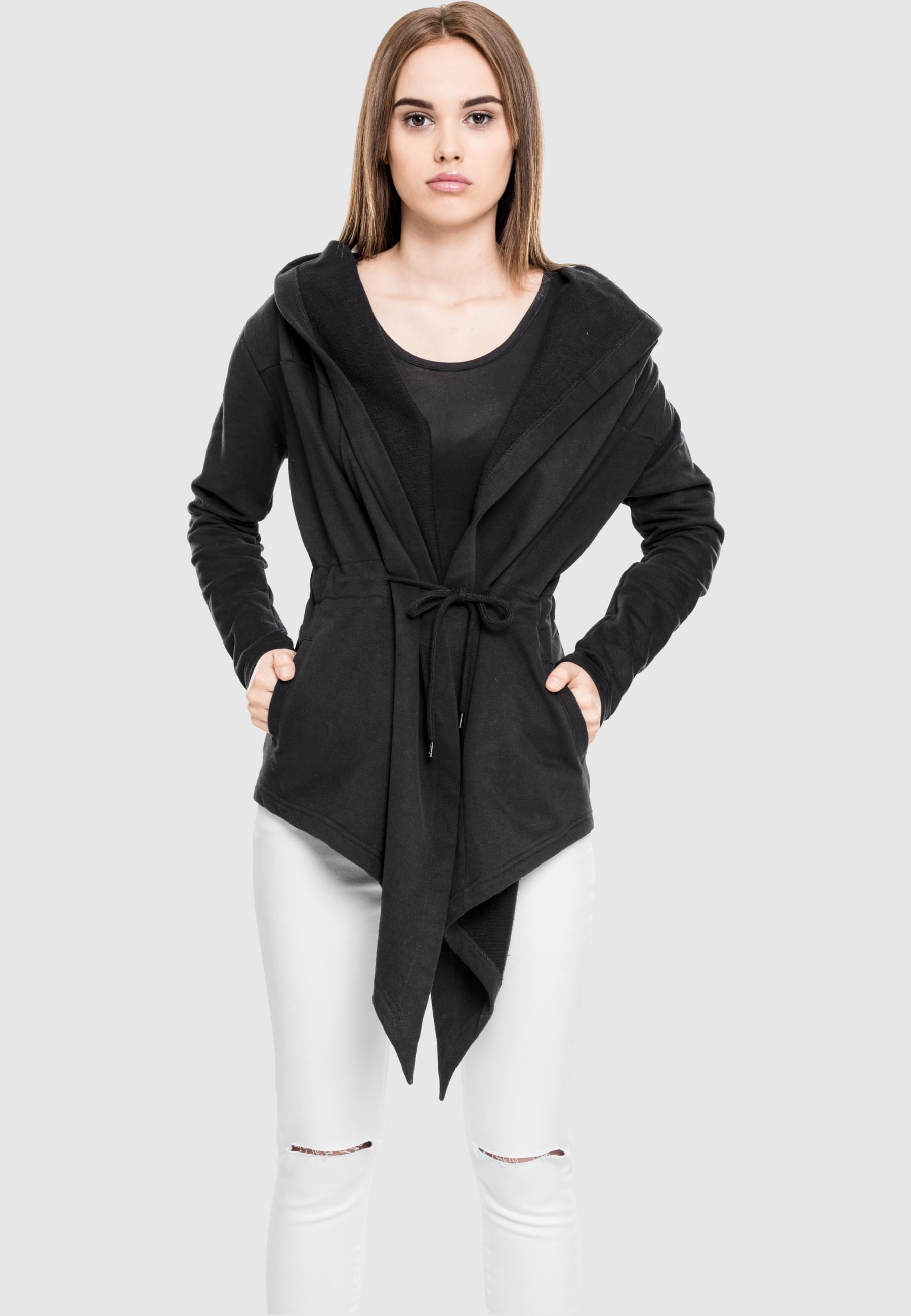 URBAN CLASSICS Strickjacke »Urban Classics Damen Ladies Hooded Sweat Cardigan«