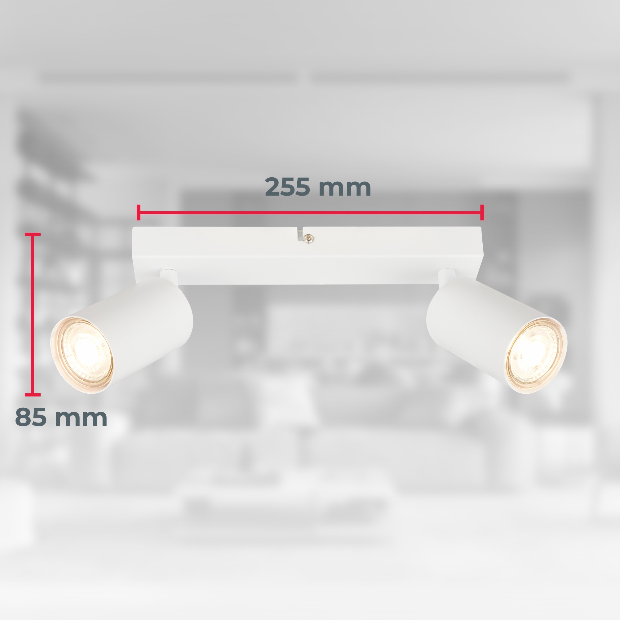 B.K.Licht Deckenstrahler »BK_DS1630 EEK A LED Deckenlampe, Schwenkbar, Deckenspot«, 2 flammig, Leuchtmittel GU10 | LED wechselbar, Inkl. 2x GU10, 3.000 K, 450Lm, 2W, 15,5 x 5,5 x 25,5 cm, Weiß