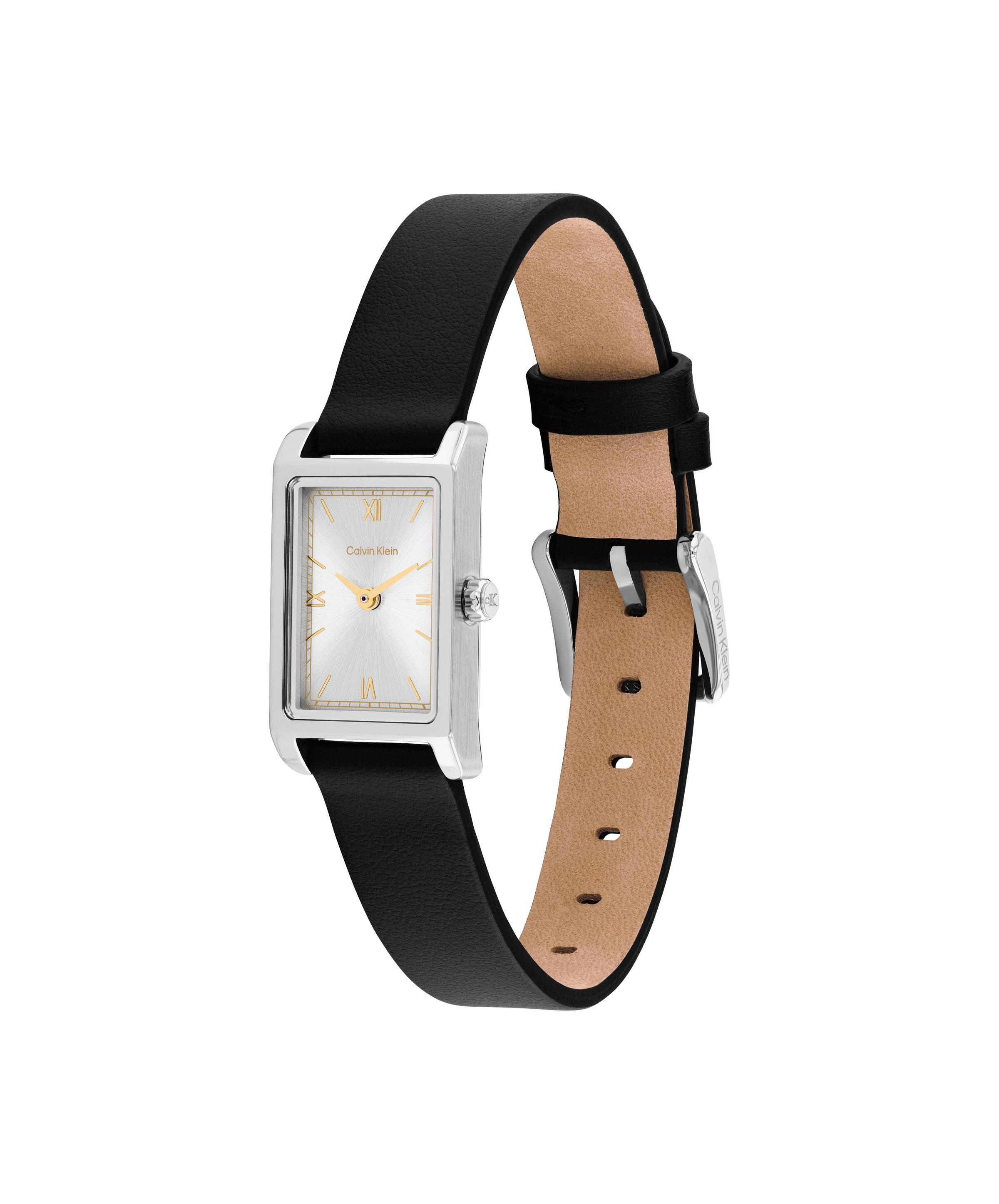 Calvin Klein Quarzuhr »CK Light« Armbanduhr, Damenuhr, Lederarmband, analog