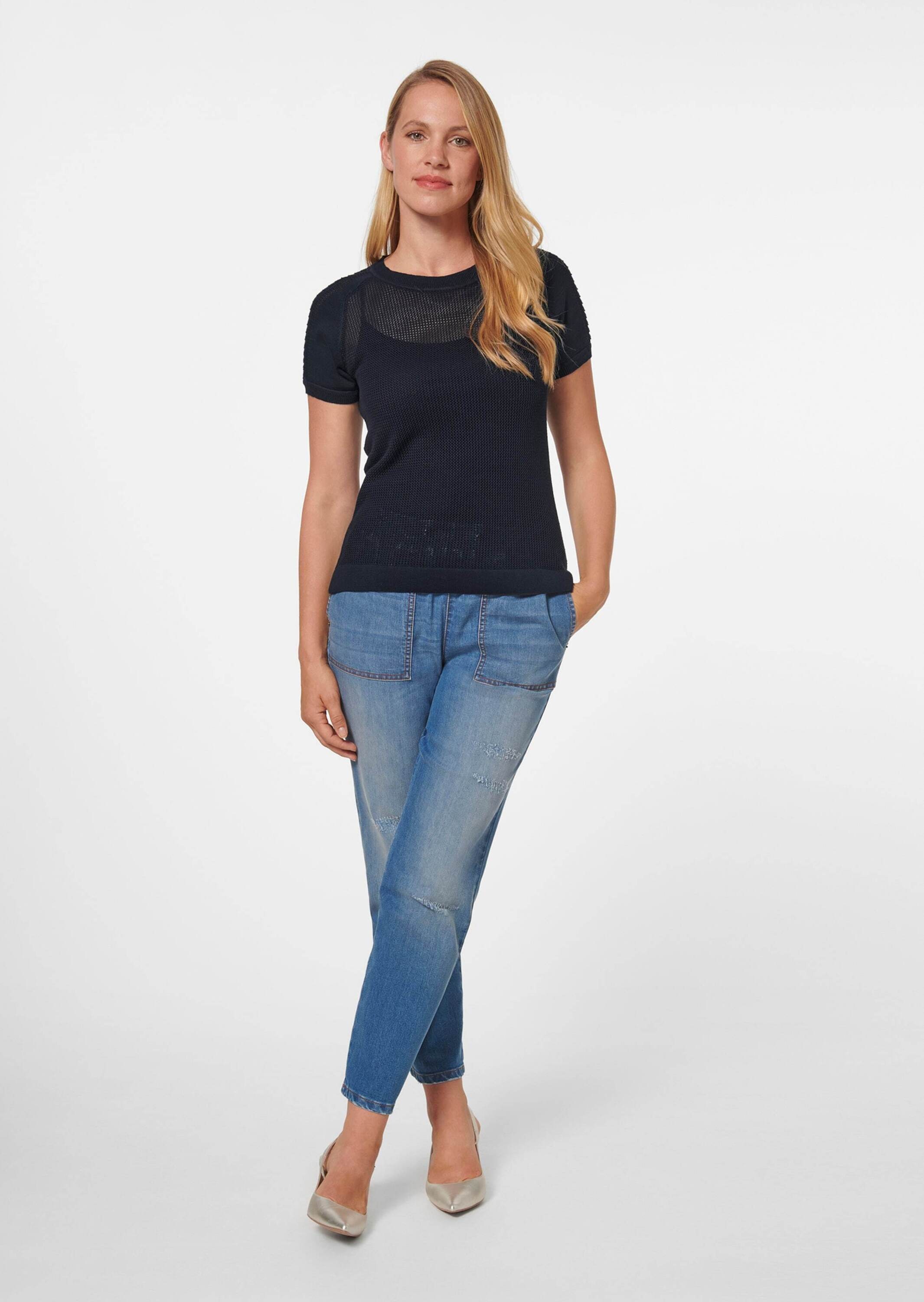 MADELEINE Longpullover »Pullover Netzpullover aus Supima-Baumwolle«