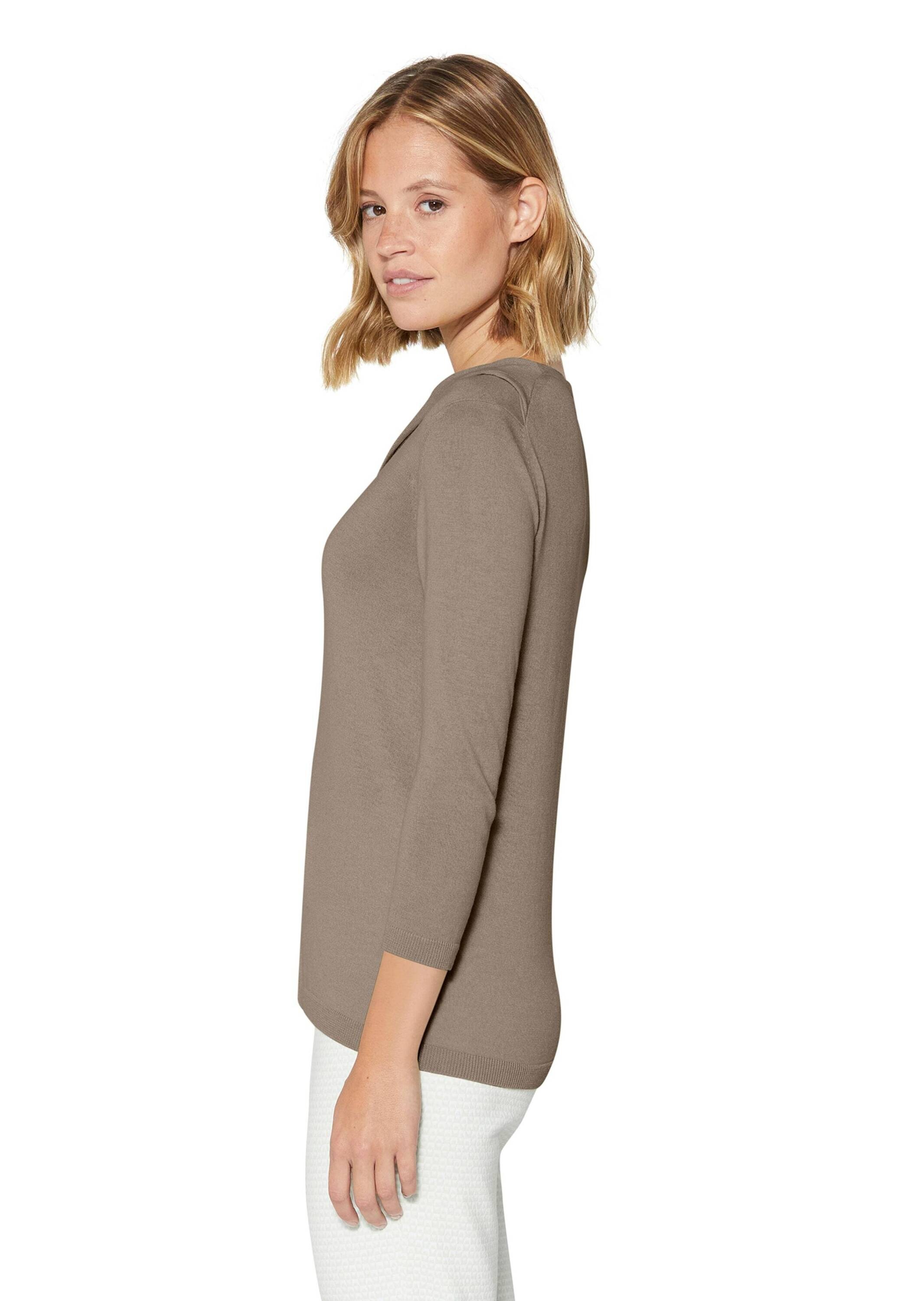 MADELEINE Longpullover »Pullover Feinstrick-Pullover mit 3/4-Ärmeln und Cut-out«