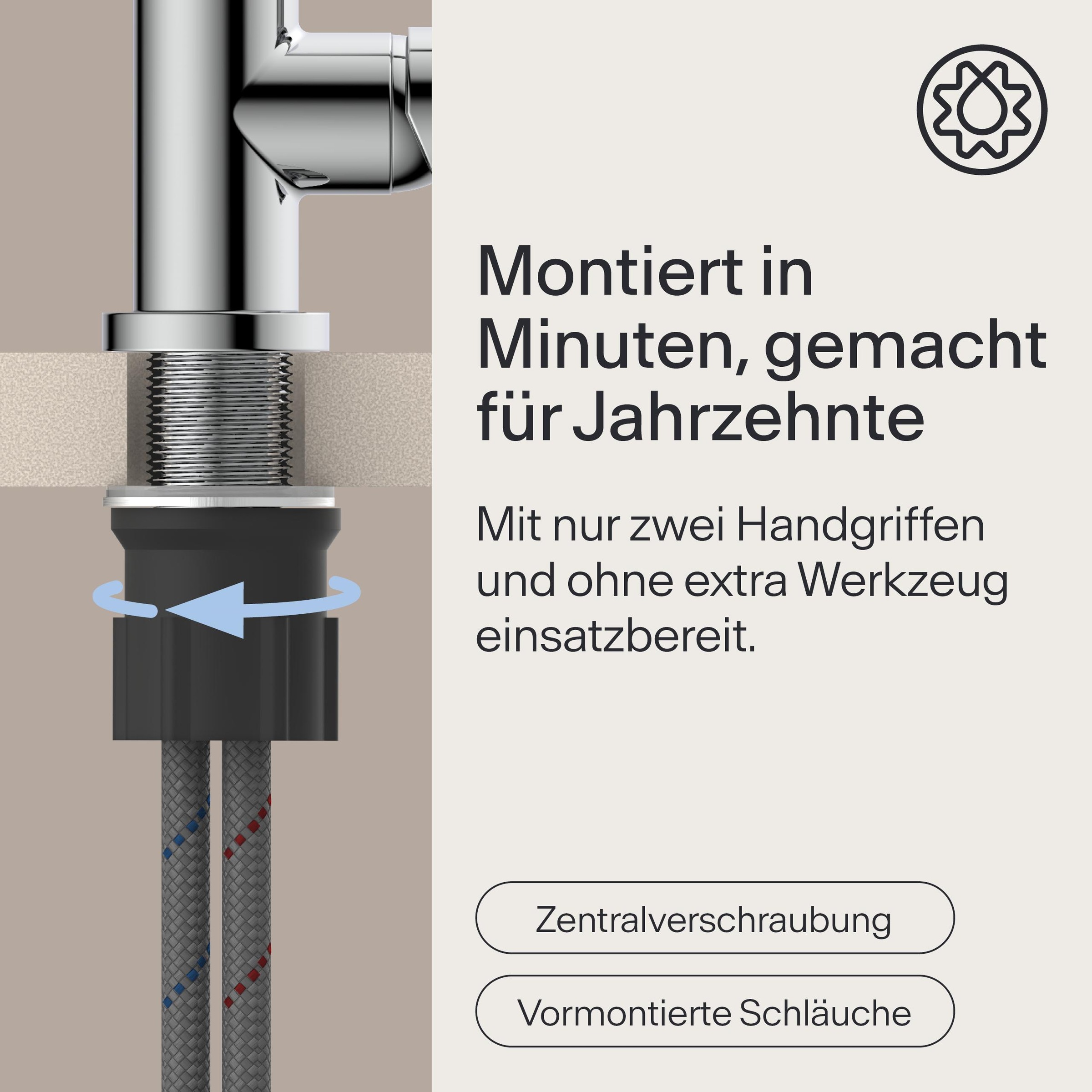 WASSERWERK Spültischarmatur »WK 5, Wasserhahn, Küche, Einhebelmischer«