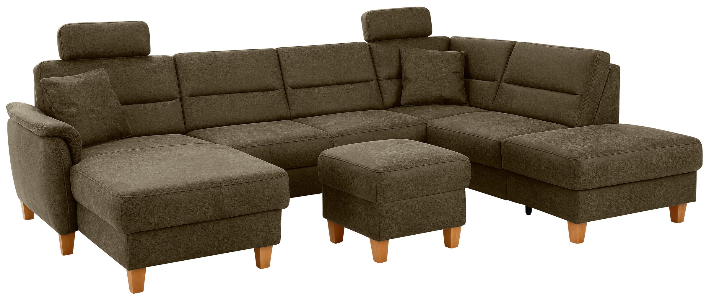 Home affaire Wohnlandschaft "Palmera U-Form, B: 308 cm" optional Bettfunkti günstig online kaufen