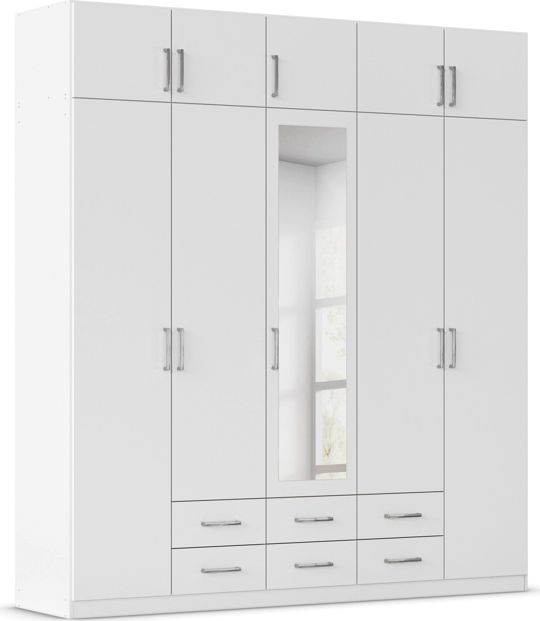 rauch Kleiderschrank "Schrank Garderobe Wäscheschrank GAMMA in 4 Breiten 91-226 cm" 3 verschiedene Ausstattungen BASIC/CLASSIC/PREMIUM (inkl. SOFT-CLOSE), mit Schubladen und Schrankaufsatz sowie Spiegel MADE IN GERMANY