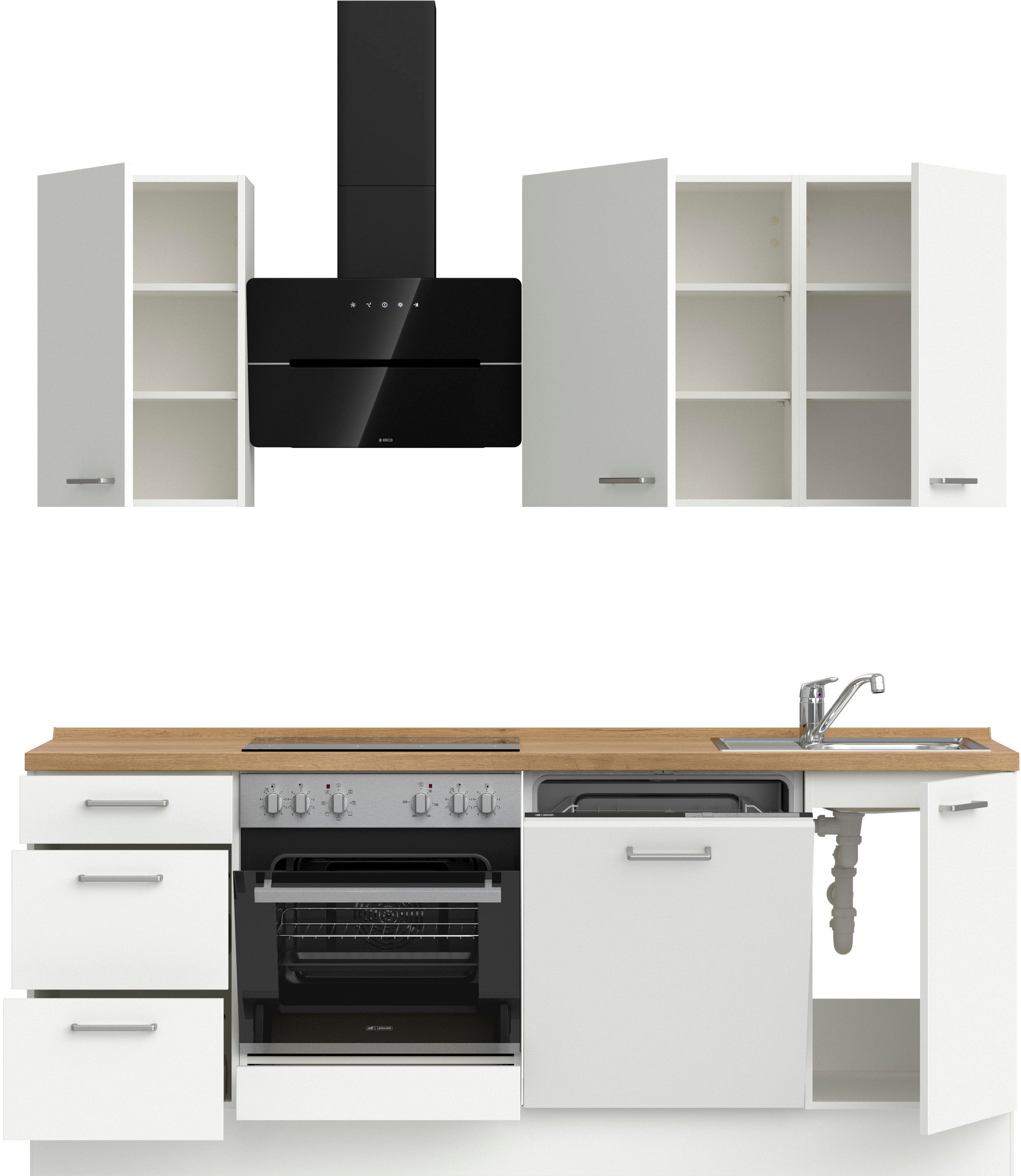 cm, | bestellen wählbar, Küchenzeile Ausrichtung ohne elements BAUR nobilia® vormontiert, Breite 210 E-Geräte »\