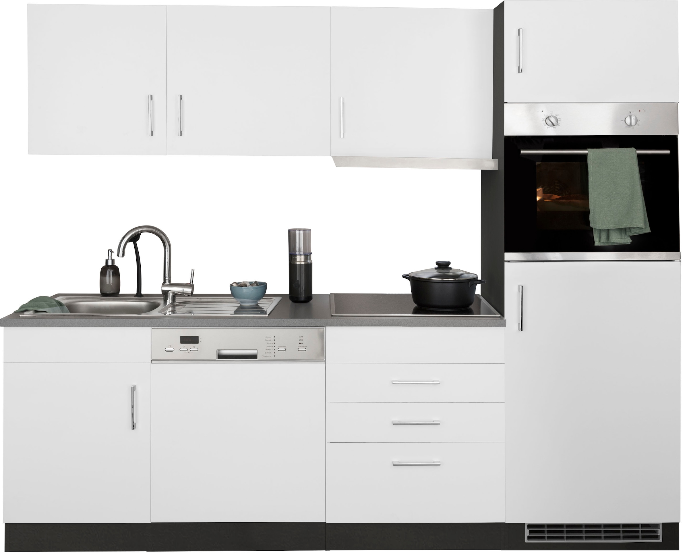 KOCHSTATION Küchenzeile "KS-Paris" Breite 230 cm, wahlweise mit E-Geräten und Induktion