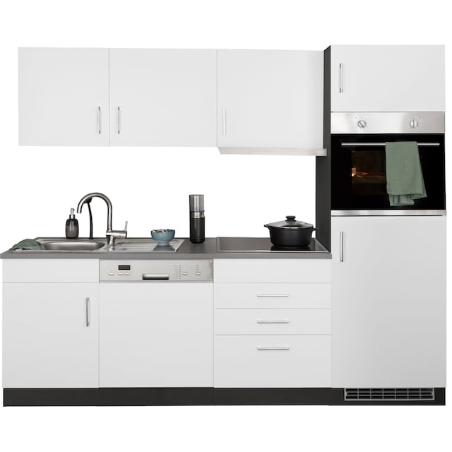 HELD MÖBEL Küchenzeile »Paris«, mit E-Geräten, Breite 230 cm, wahlweise mit  Induktionskochfeld bestellen | BAUR