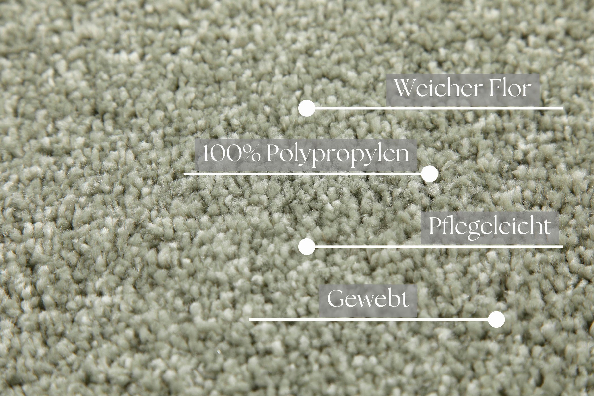 Teppich OTTO HOME "Chanley", grün, B:80cm H:13mm L:150cm, Polypropylen, Teppiche, Teppich, moderner dichter weicher zeitloser Kurzflorteppich, Wohnzimmer 2