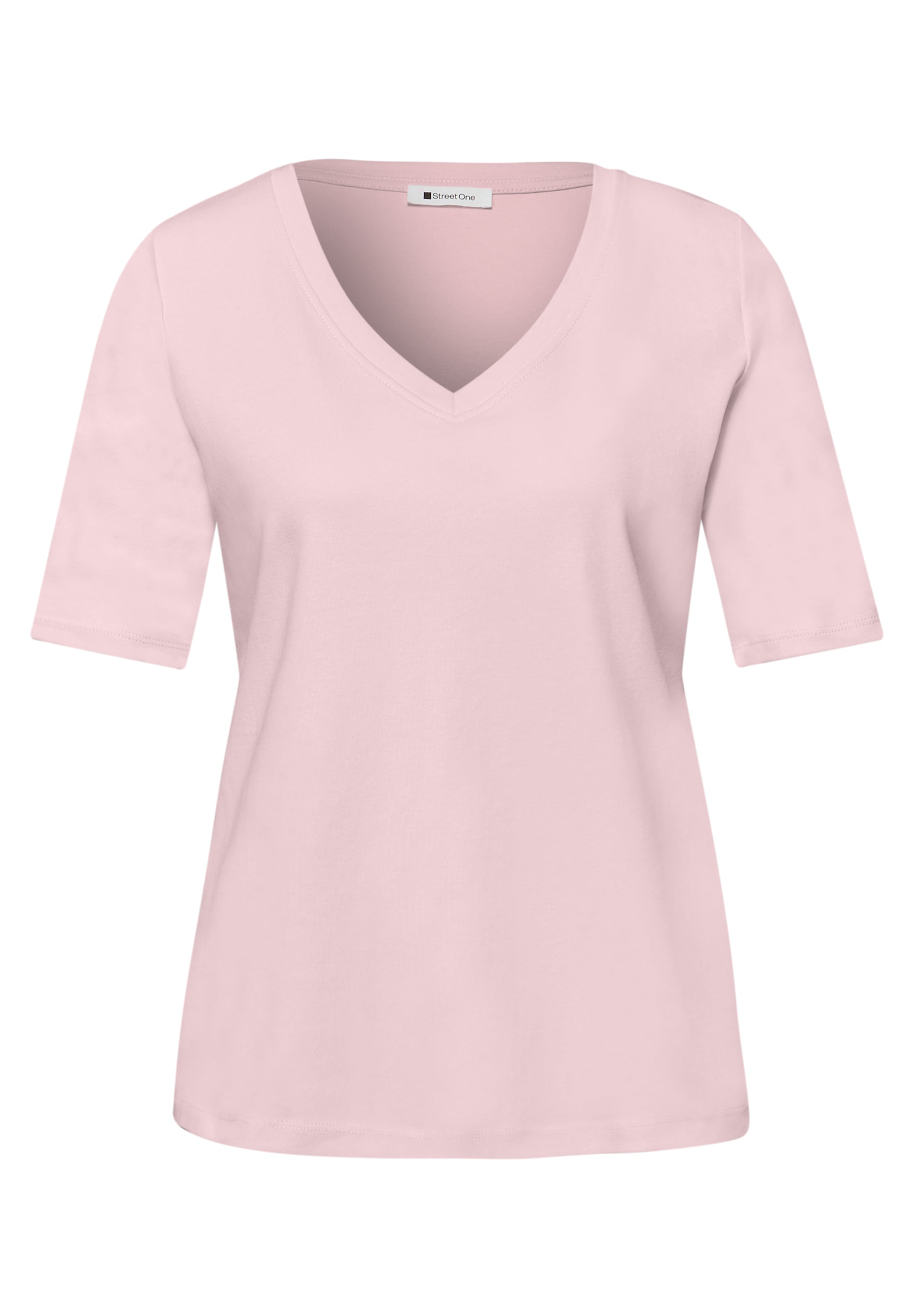 STREET ONE V-Shirt aus reiner Baumwolle