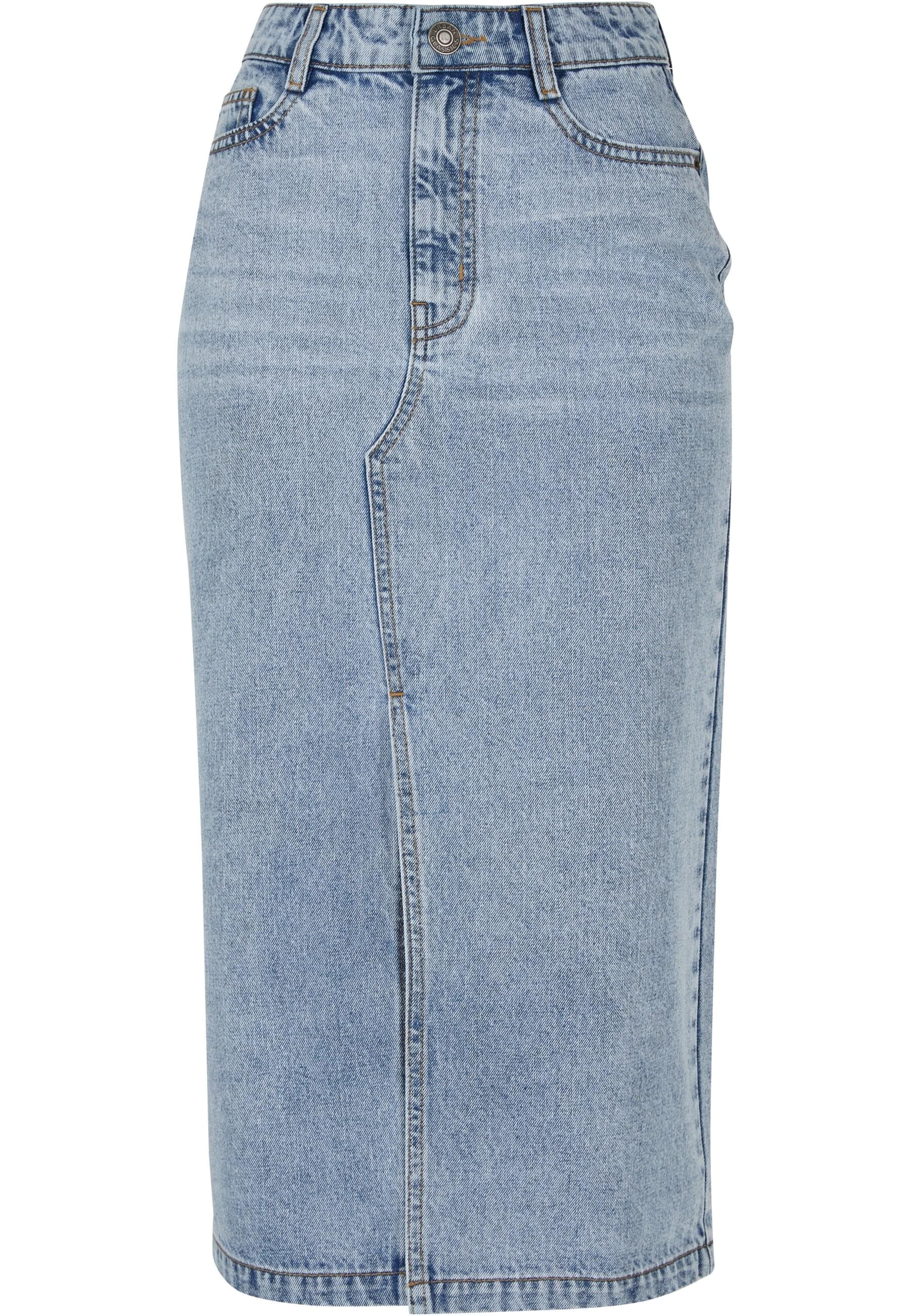 URBAN CLASSICS Jerseyrock »Urban Classics Damen Ladies Midi Denim Skirt«, (1 tlg.)