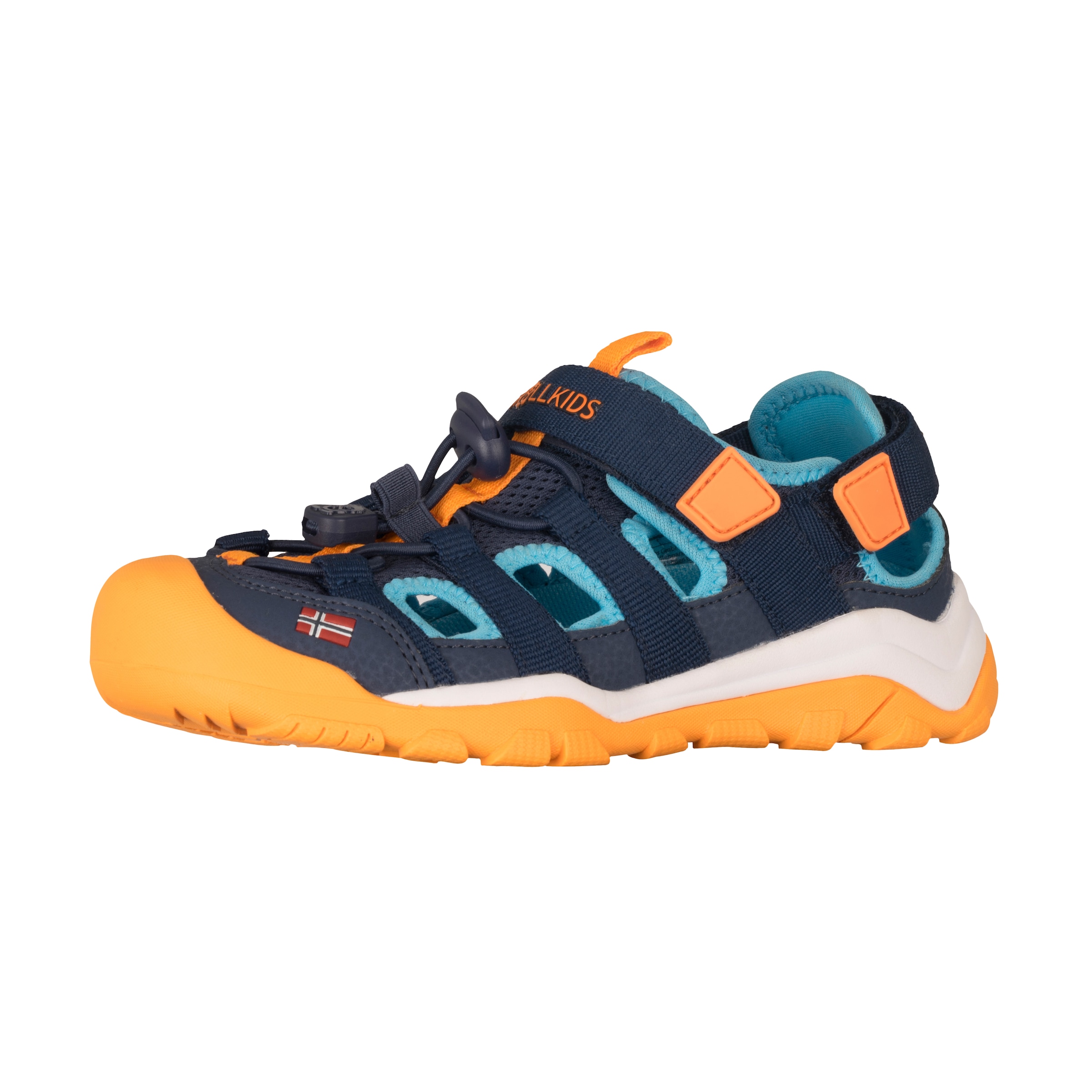 Outdoorsandale TROLLKIDS "KIDS KRISTIANSAND SANDAL XT", Kinder, Gr. 34, alpine blau, pool blau, sahara sunset, Synthetik, Textil, mehrfarbig, Schuhe Outdoorsandale