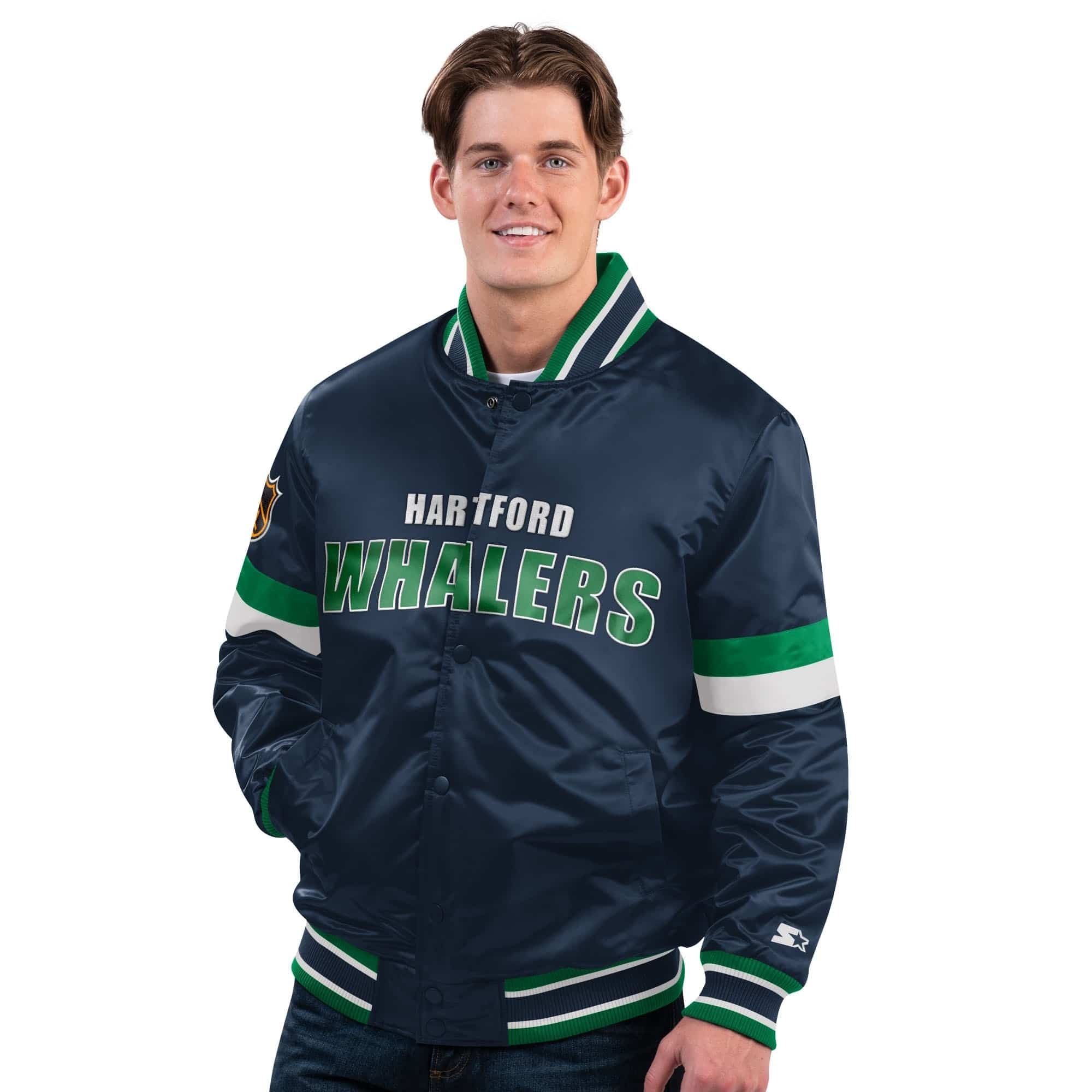 Starter Bomberjacke "Starter Jacke Hartford Whalers DivePlay Satin Varsity"
