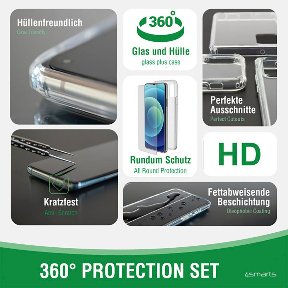 4smarts Backcover »360° Protection Set«, Hülle geeignet für Samsung Galaxy S23 FE