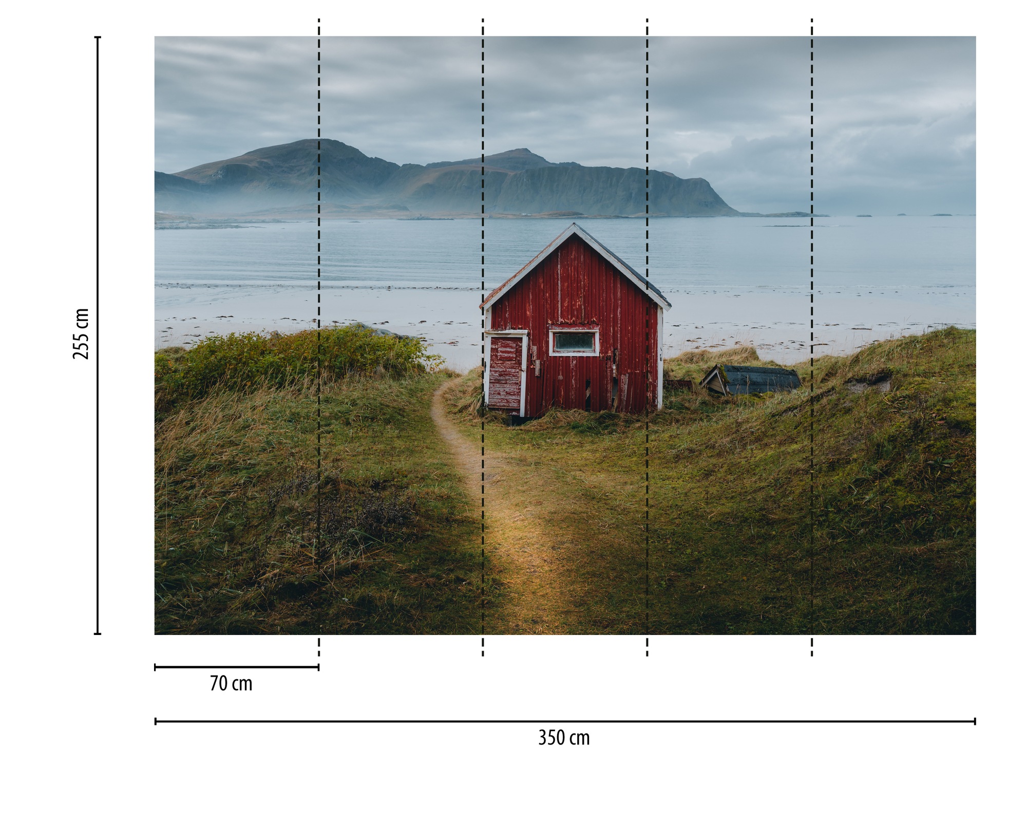 A.S. Création Vliestapete »Fototapete Nordische Hütte am Meer« matt strukturiert