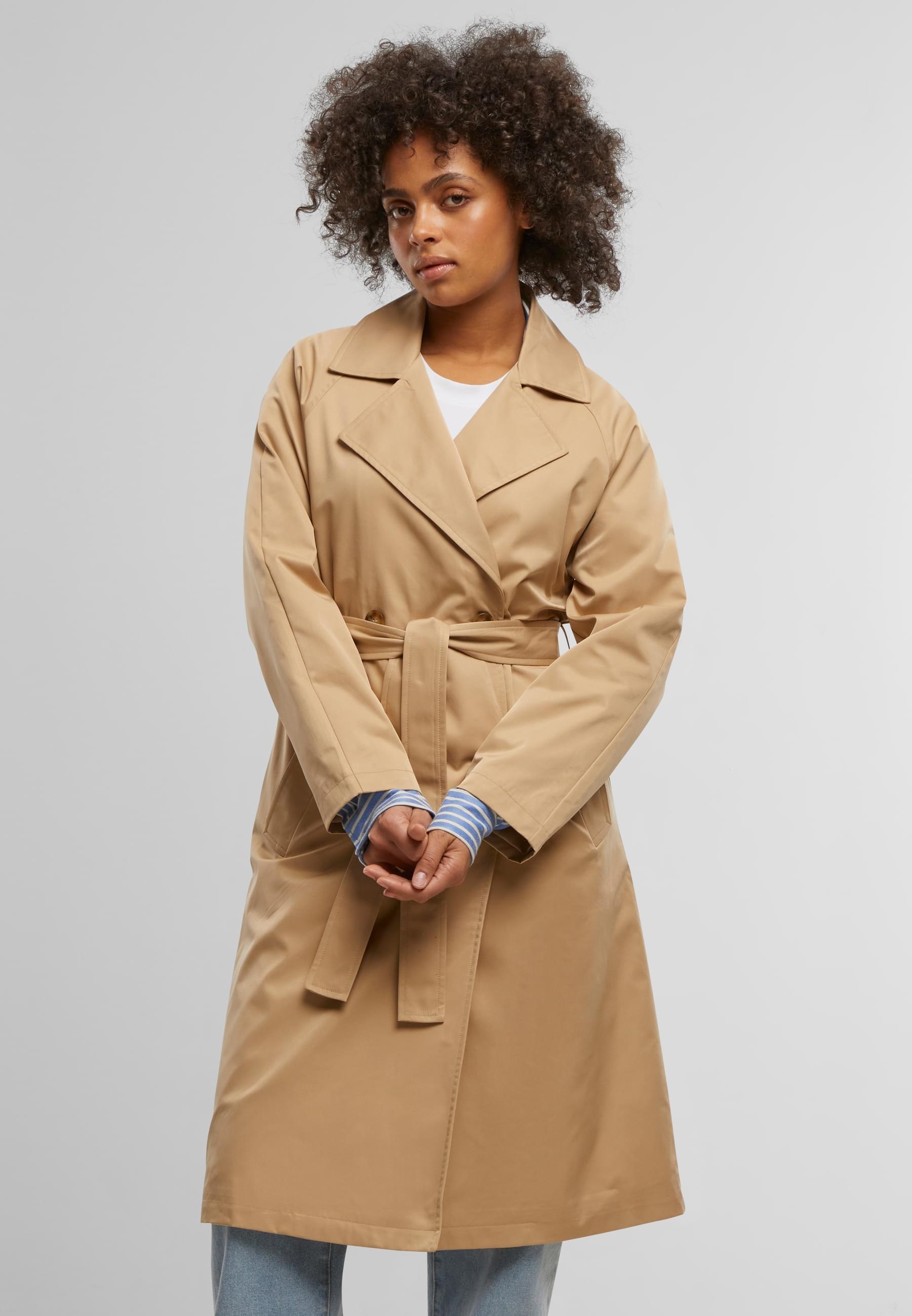 Thumbnail - URBAN CLASSICS Winterjacke "Urban Classics Ladies Trenchcoat" 1 Stk. tlg. ohne Kapuze