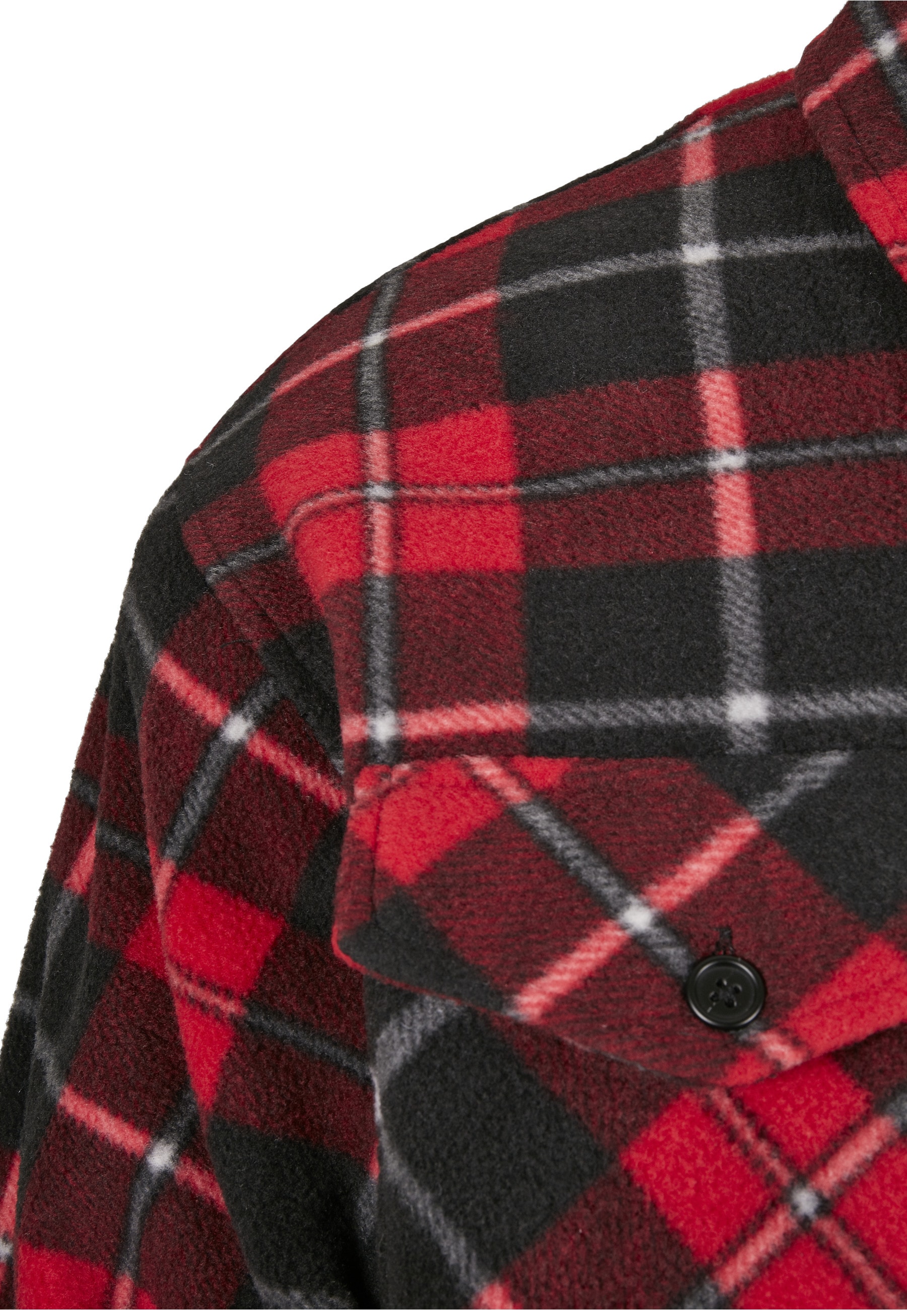 URBAN CLASSICS Langmantel »Urban Classics Herren Plaid Teddy Lined Shirt Jacket«