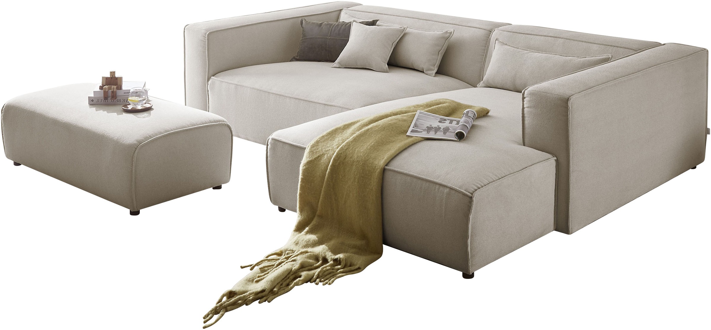 LeGer Home by Lena Gercke Ecksofa "PIARA XXL, L-Form, Schlaffunktion, Cord, günstig online kaufen
