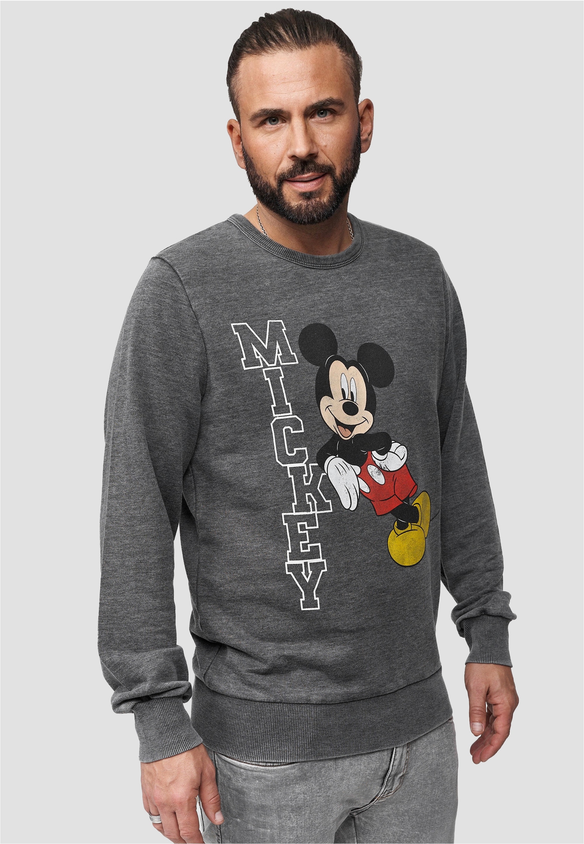 Recovered Sweatshirt »Disney Mickey Leaning«, (1 tlg.), mit niedlichem Frontprint