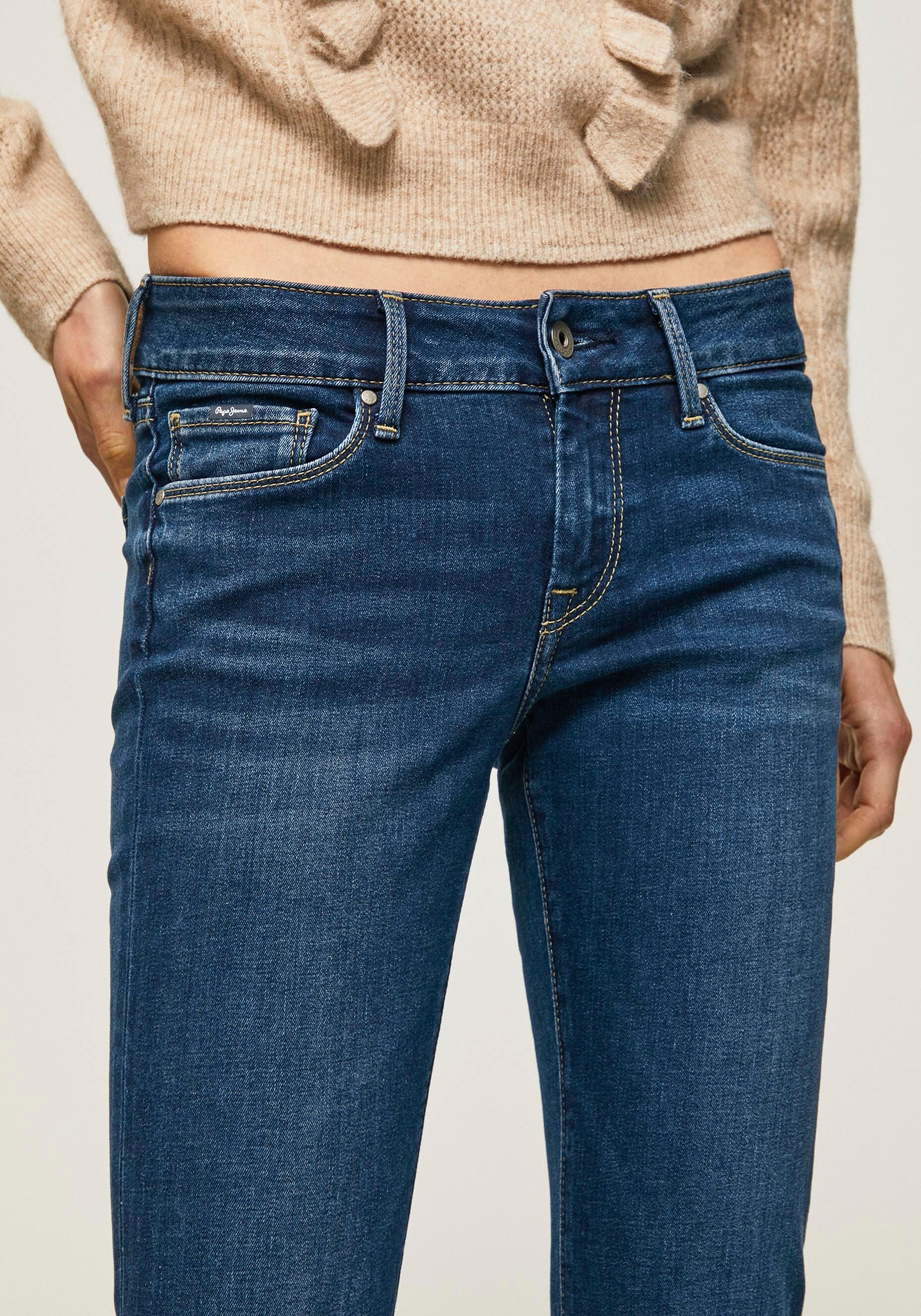 Jeans und bestellen Skinny-fit-Jeans mit 1-Knopf Bund Stretch-Anteil im »SOHO«, 5-Pocket-Stil Pepe BAUR |