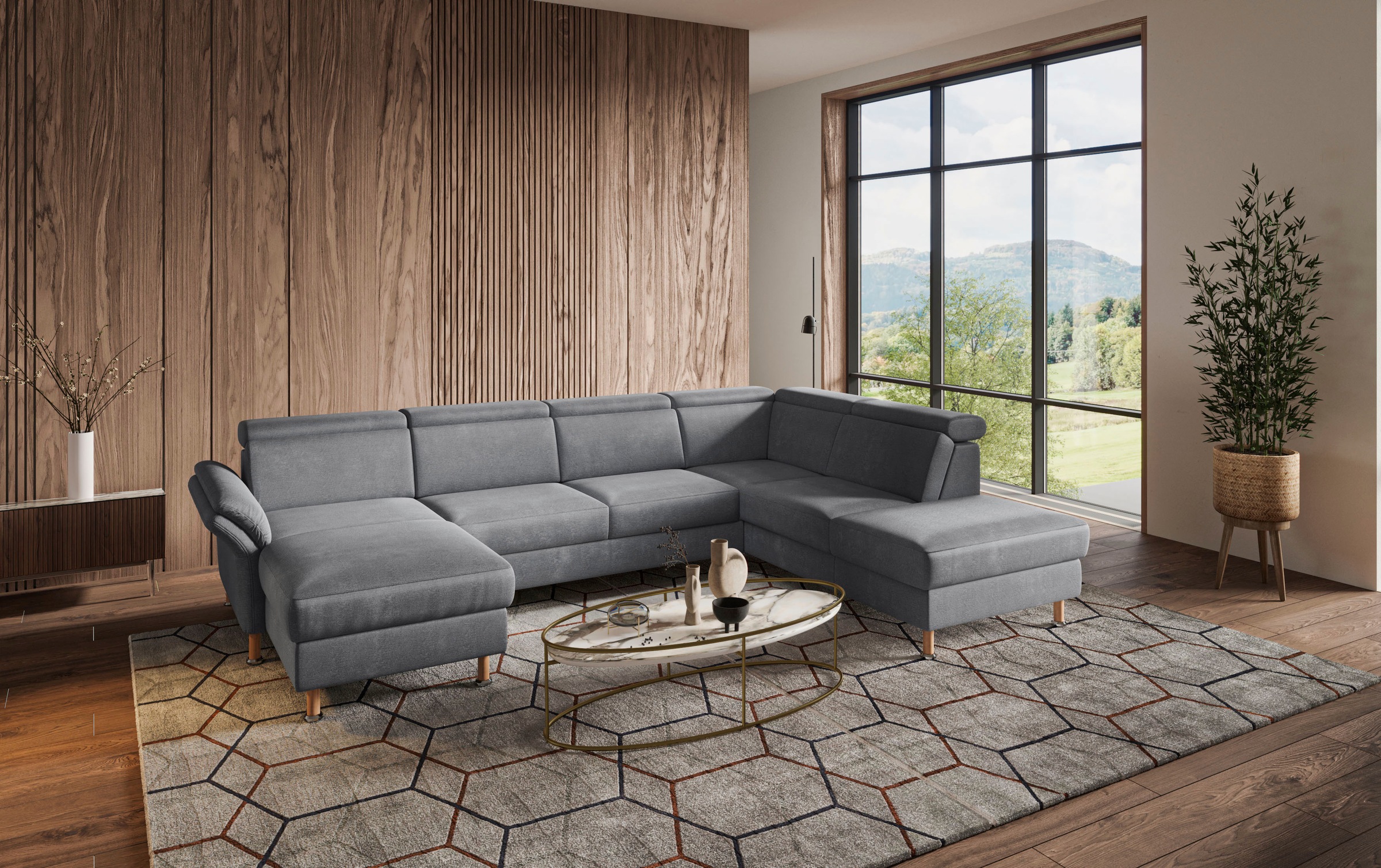 Home affaire Wohnlandschaft "Calypso U-Form" wahlweise mit motorischer Rela günstig online kaufen