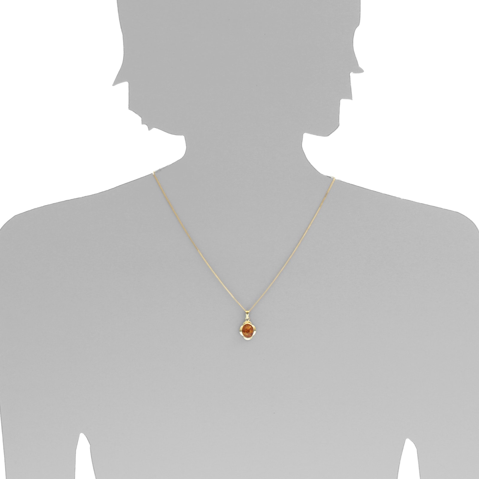 OSTSEE-SCHMUCK Kette und Anhänger Set »- Melle - Gold 333/000 - Bernstein«