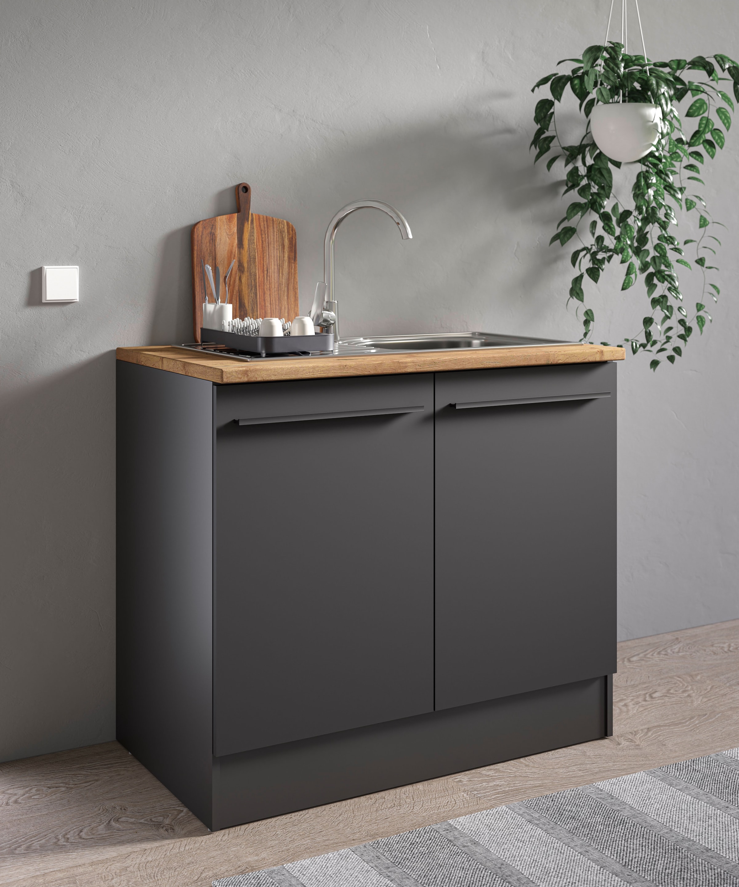 BASIC by Balculina Spülenschrank »Jazz B/T/H 100x60x90 cm« 1 Stk. tlg. Breite 100cm, Melaminbeschichtung