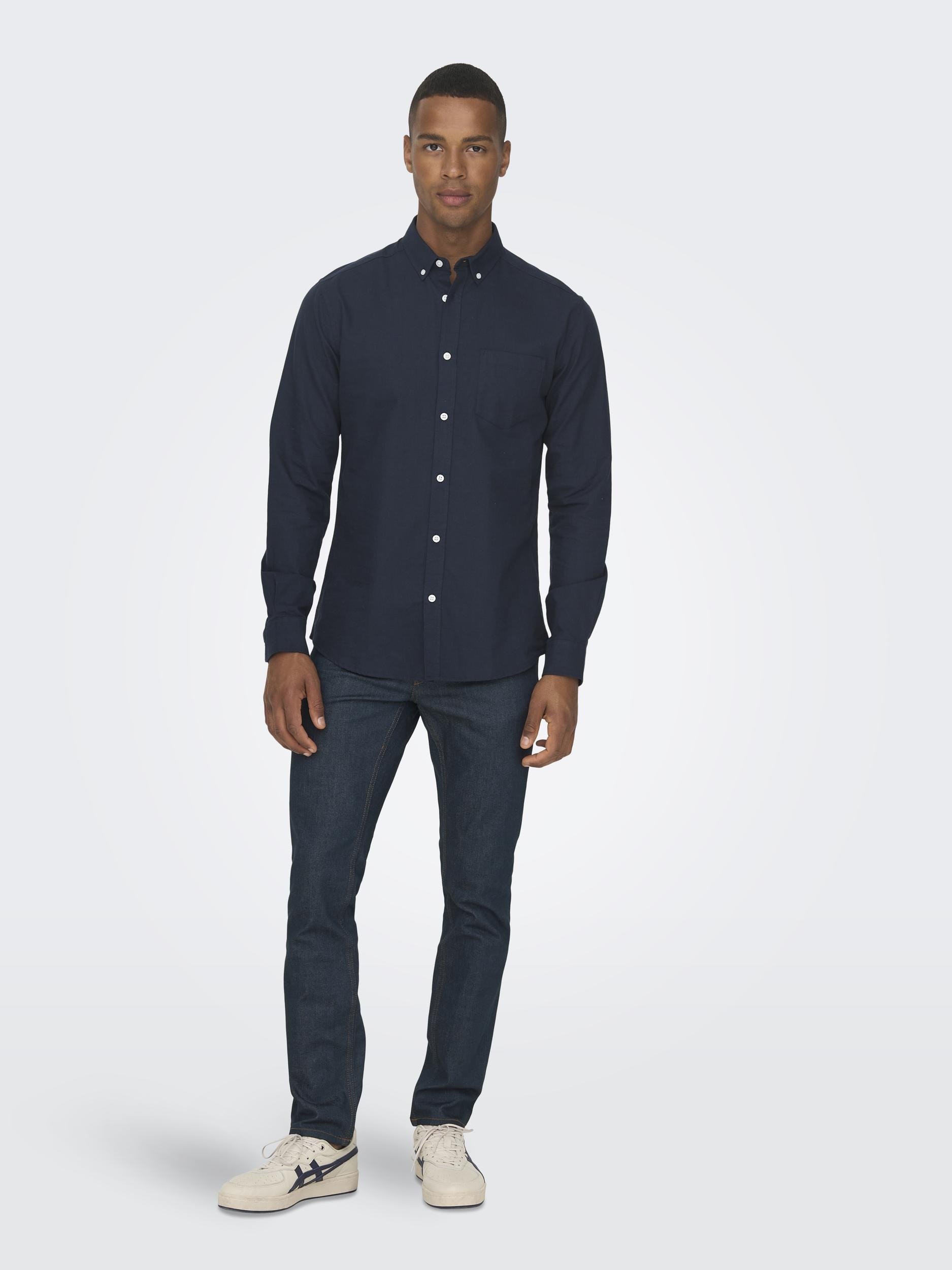 ONLY & SONS Langarmhemd »ONSALVARO SLIM LS OXFORD SHIRT«