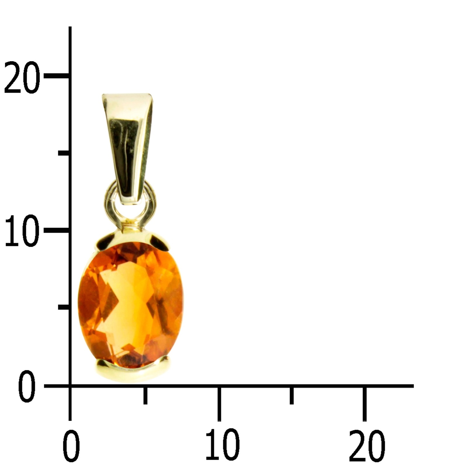 OSTSEE-SCHMUCK Kettenanhänger »- Sophia 8x6 mm - Gold 333/000 - Citrin«