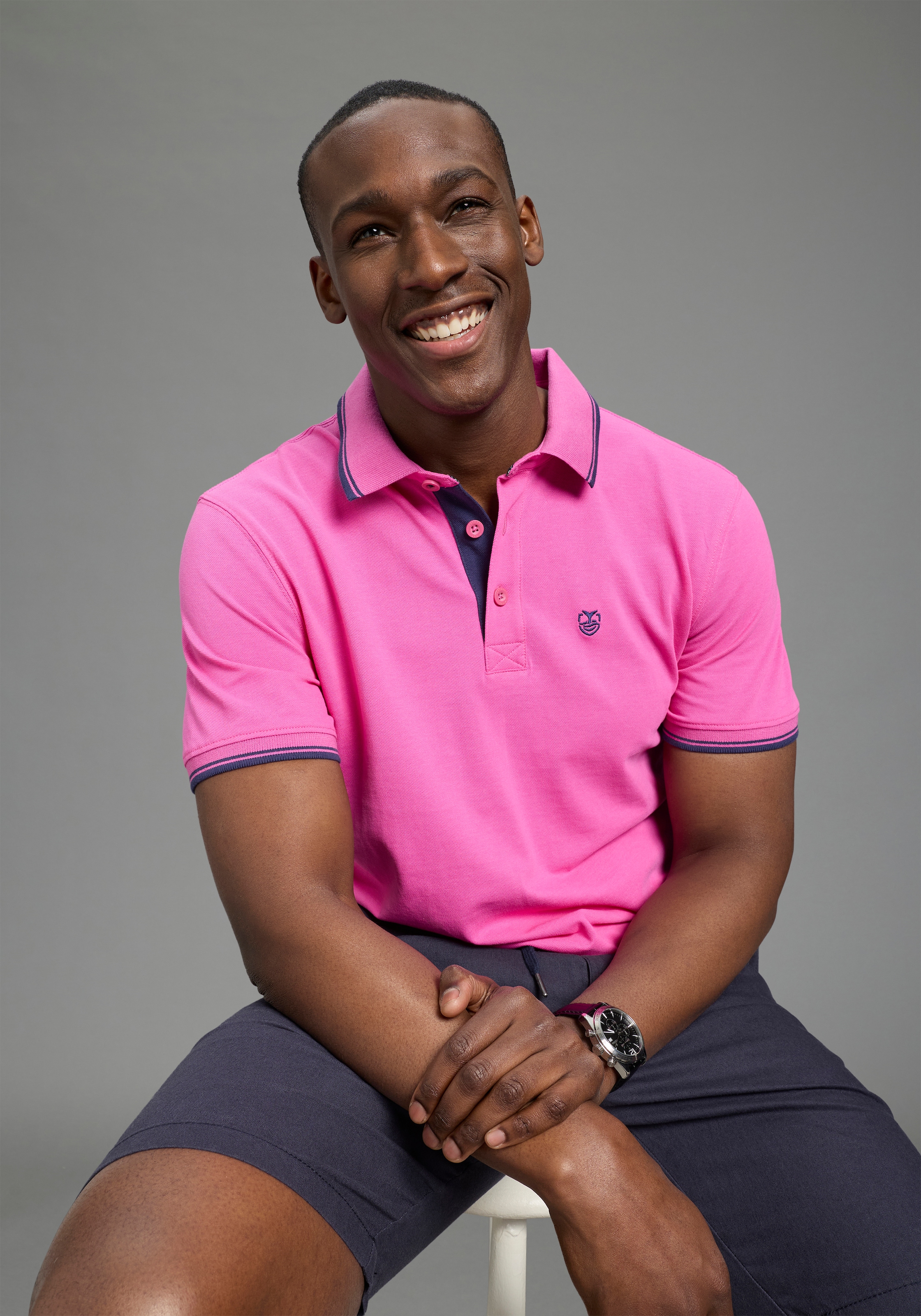 DELMAO Poloshirt "Neue Kollektion" normale Passform, Kurzarm, mit Stickerei günstig online kaufen