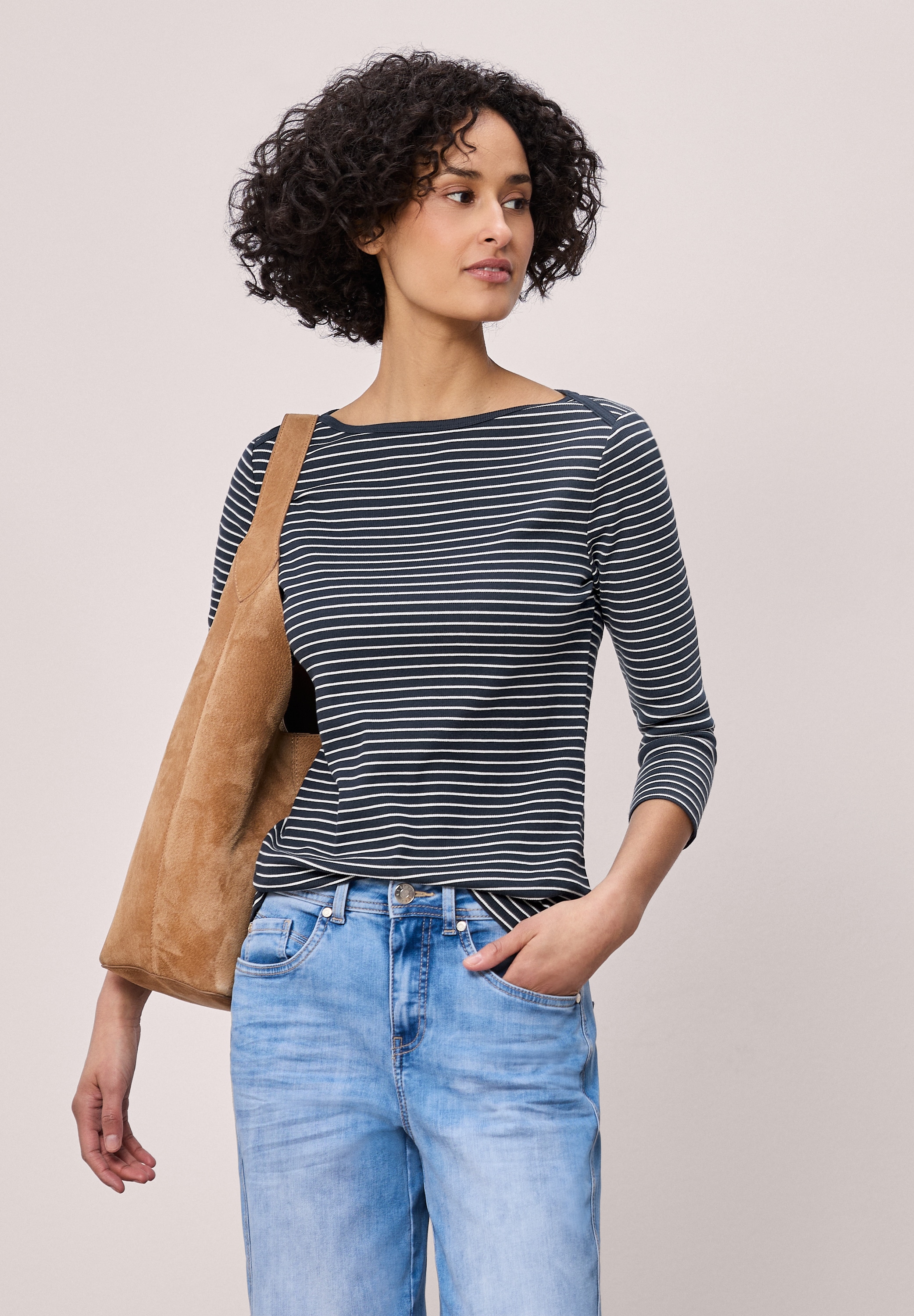STREET ONE 3/4-Arm-Shirt mit U-Boot-Ausschnitt