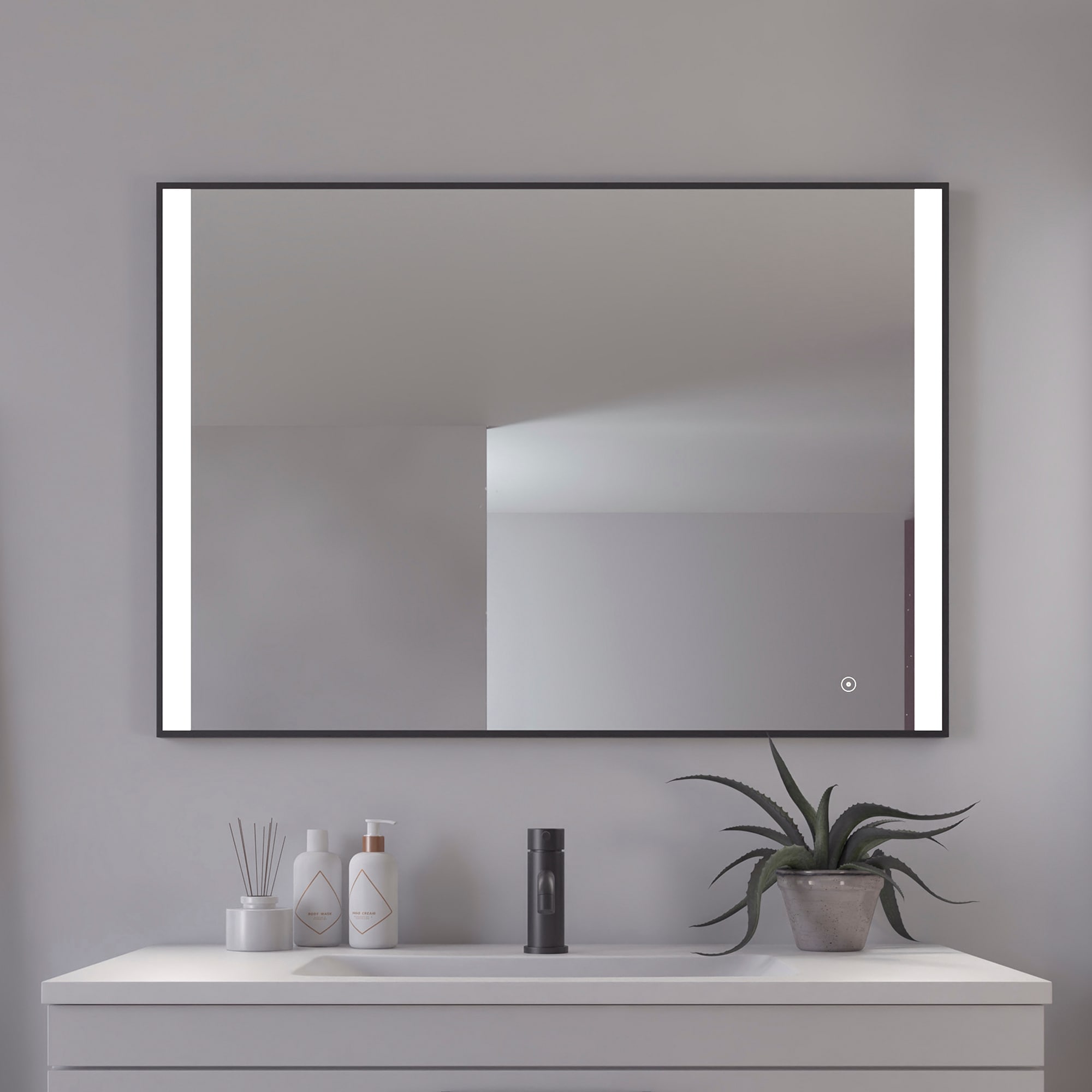 Loevschall Badspiegel "Libra Quadratisch, Badzimmerspiegel mit LED Beleucht günstig online kaufen