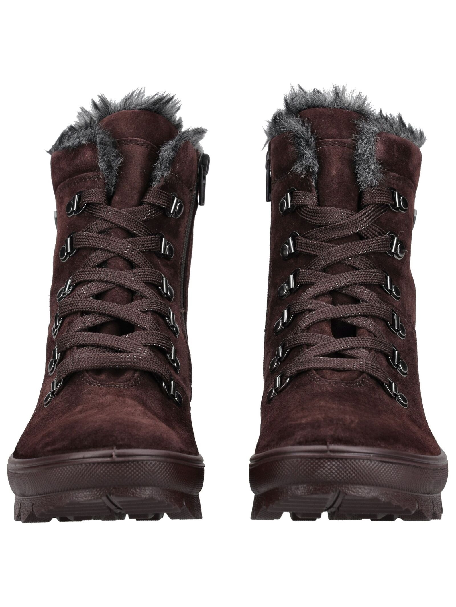 Schnürstiefelette LEGERO "Legero Stiefelette Veloursleder", Damen, Gr. 39, rot (bordeaux), Veloursleder, Schuhe Schnürstiefelette 2