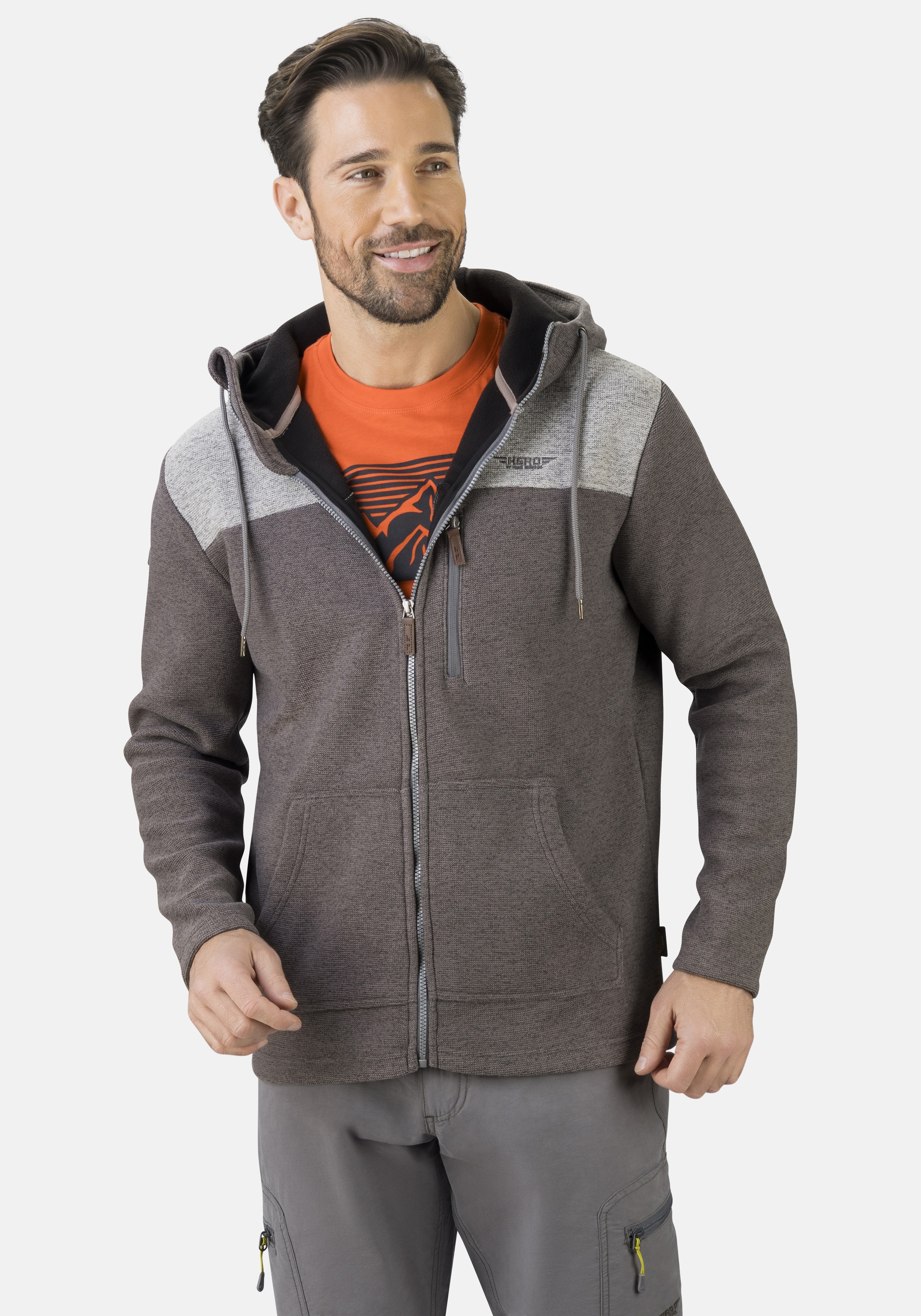 HERO by John Medoox Fleecejacke "Hero by John Medoox Hoodie Strick- Fleecejacke", fleece Straight Fit Casual Atmungsakti