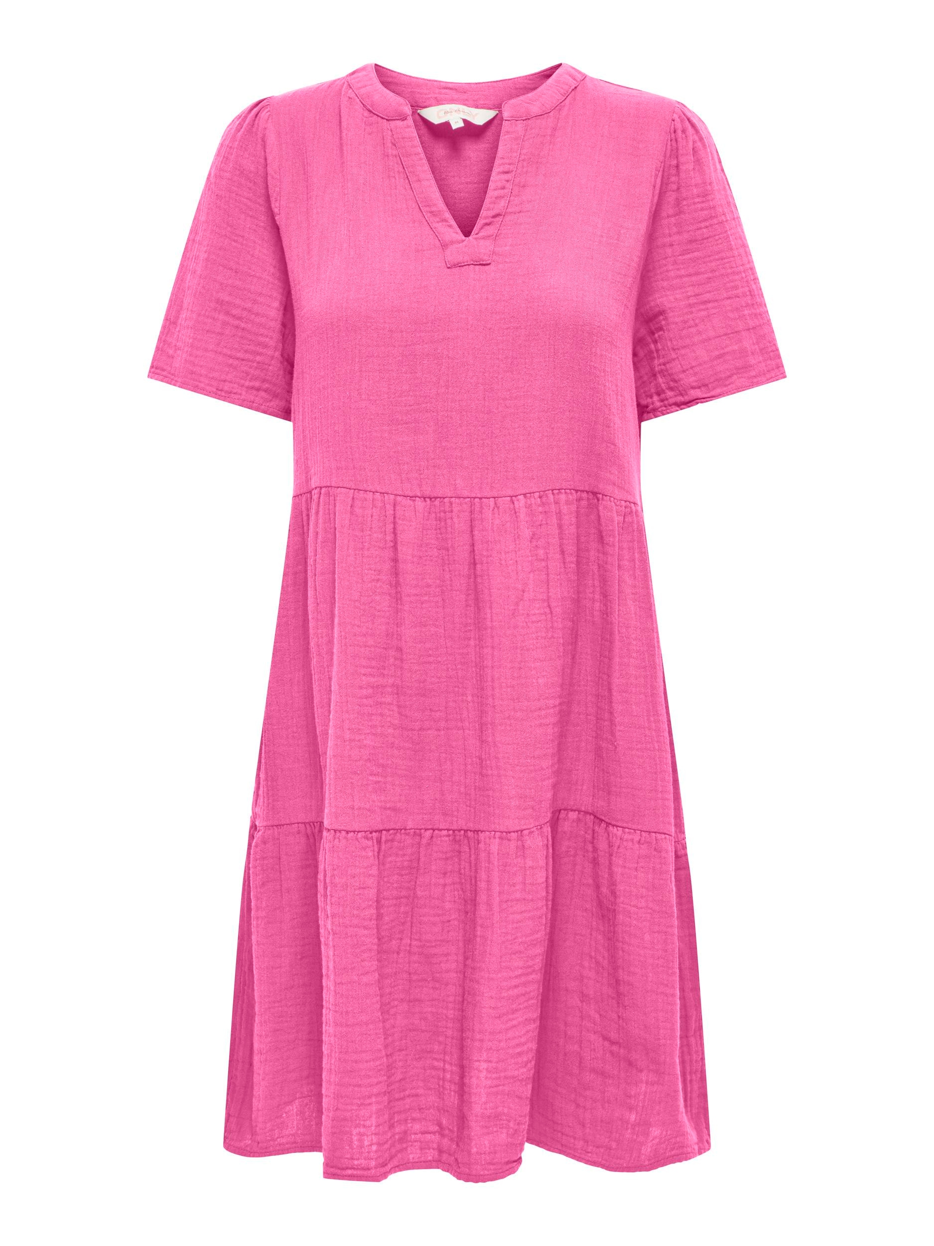 Tunikakleid »ONLTHYRA LIFE SS V-NECK DRESS WVN CS«, mit Volant