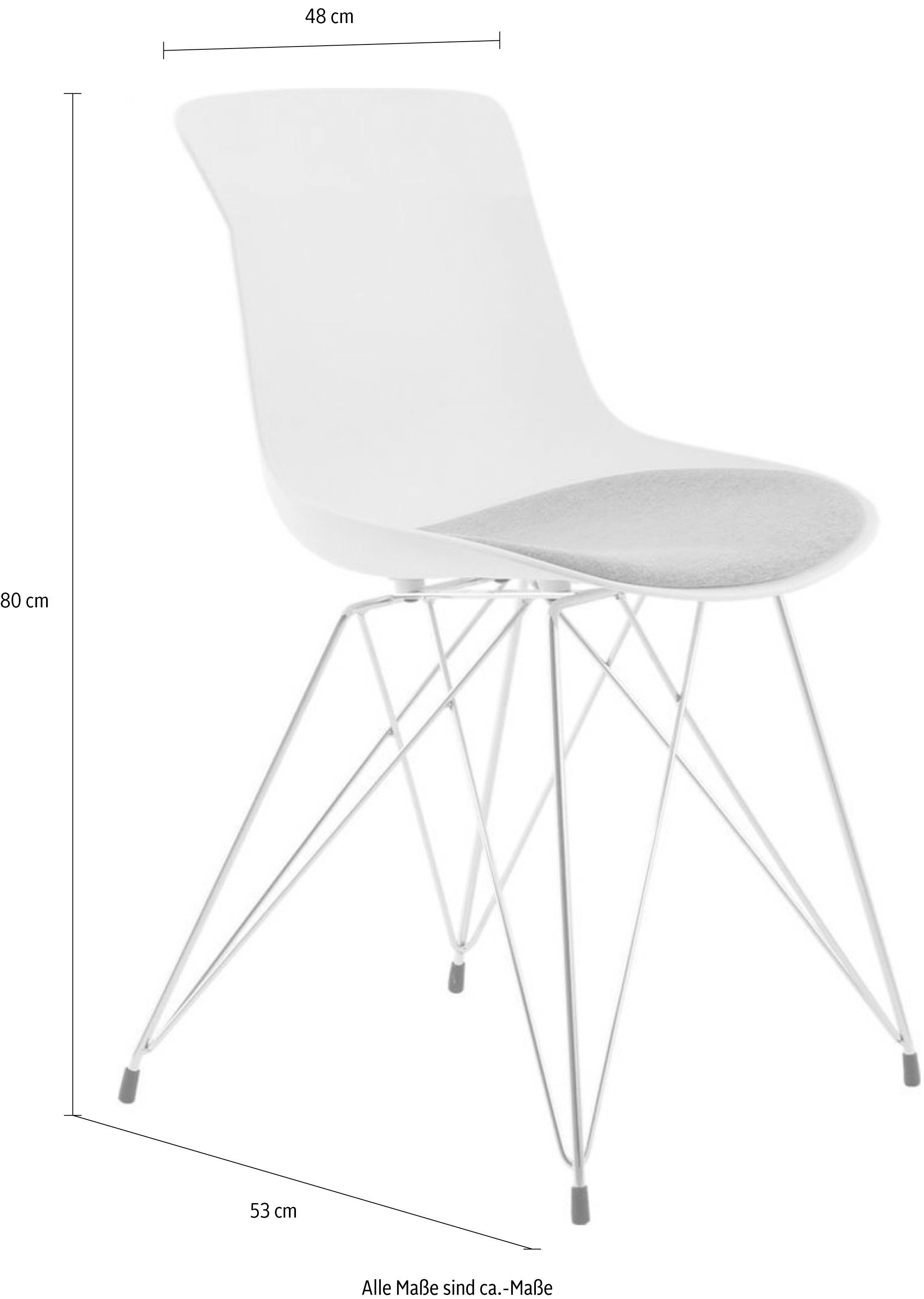 Kayoom Stuhl »Emily 110 2er-Set, zeitloses Design, stilvolle Farbkombination«, (Set), 2 St., Polyester, pflegeleicht, strapazierfähig, für jede Einrichtung geeignet